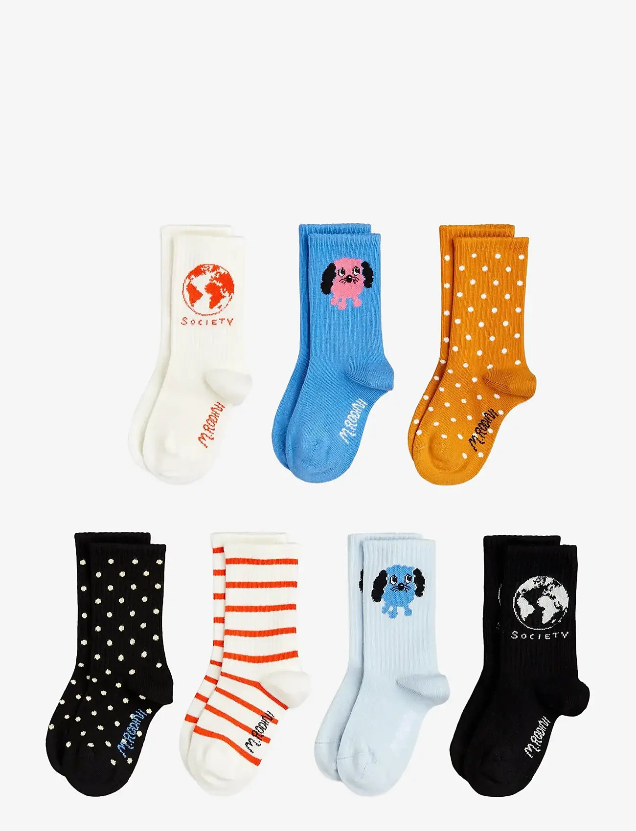Mini Rodini - Doggie 7-pack socks - strumpor - multi - 0