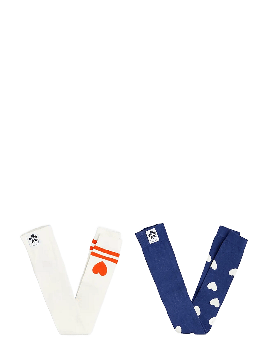 Mini Rodini - Hearts 2-pack leggings - multipack leggins - multi - 0