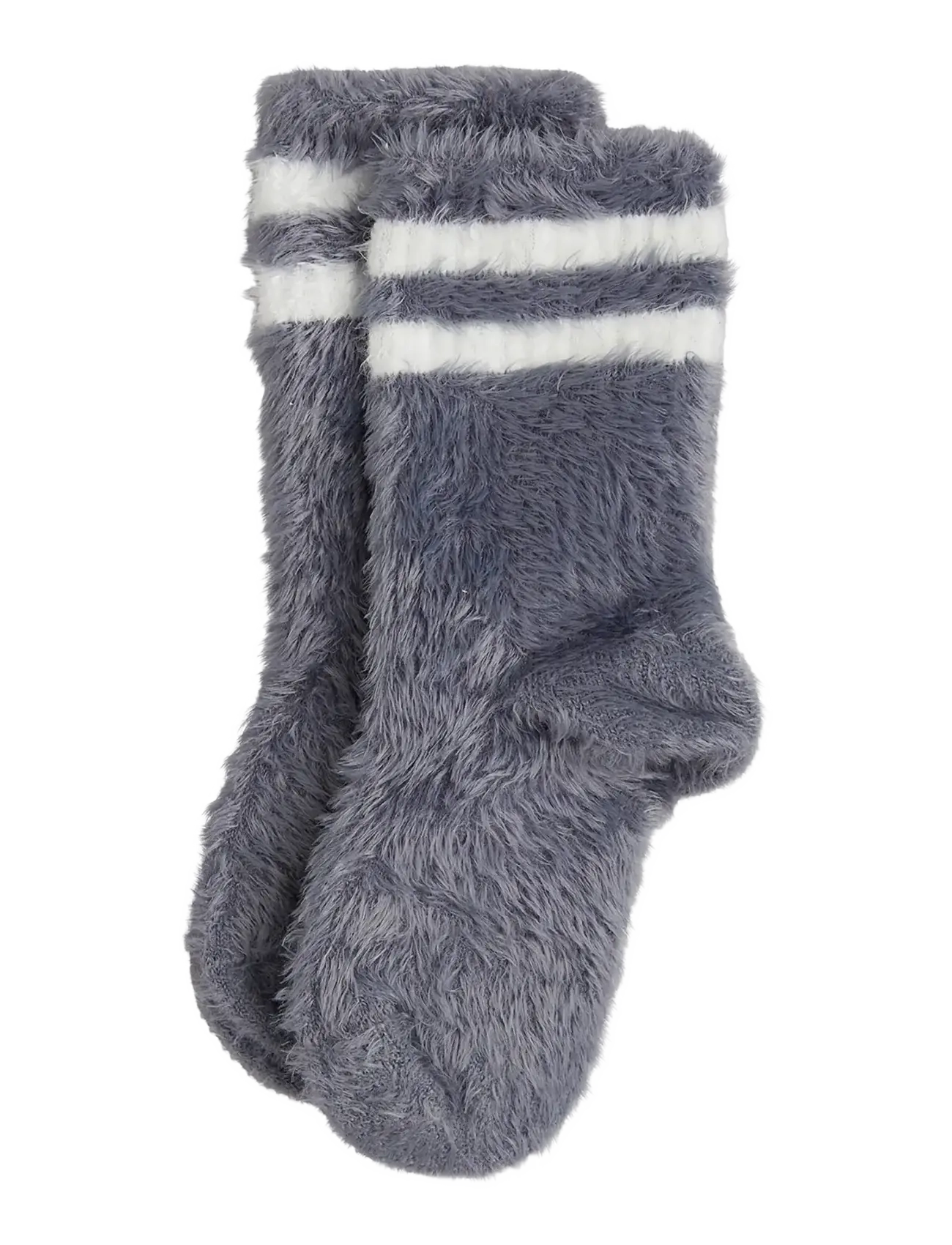 Stripe fluffy 1-pack socks - GREY