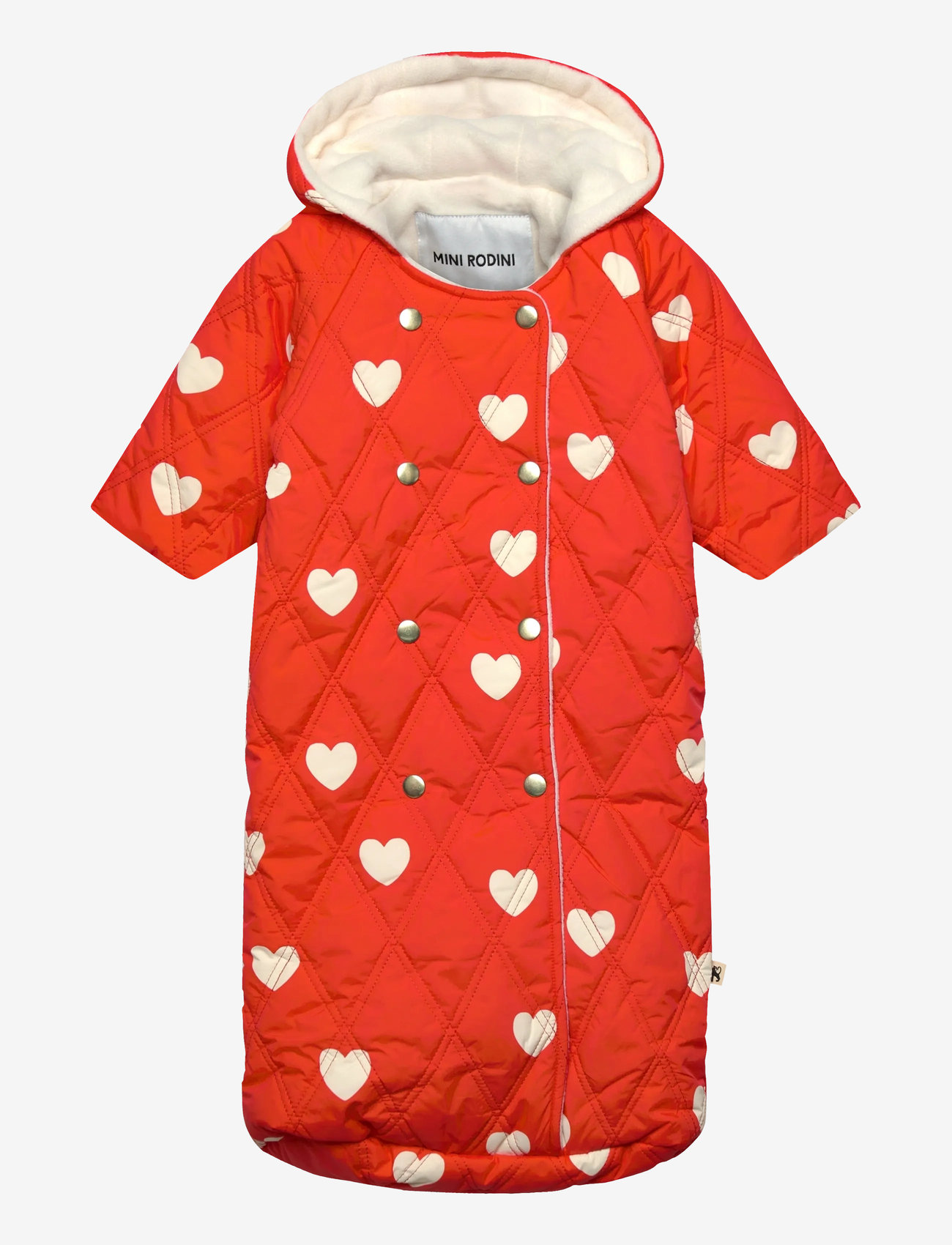 Mini Rodini - Hearts aop quilted stroller bag - barnevognstilbehør - red - 0