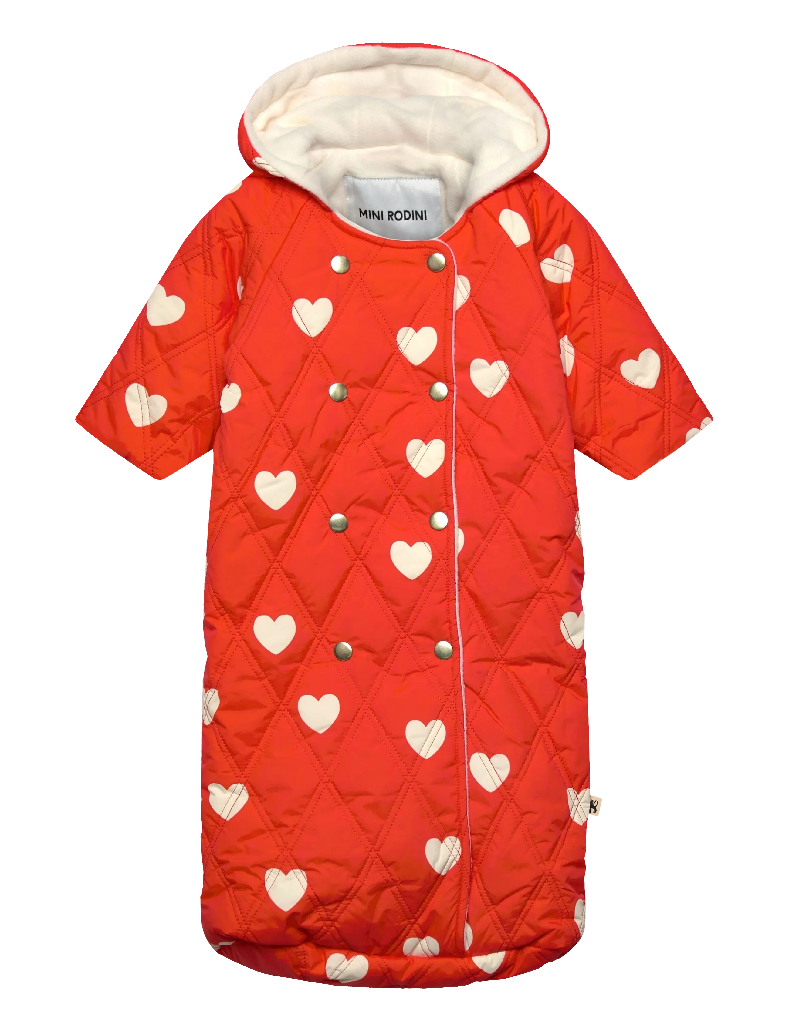 Mini Rodini Hearts aop quilted stroller bag - Babyprodukte - RED / red
