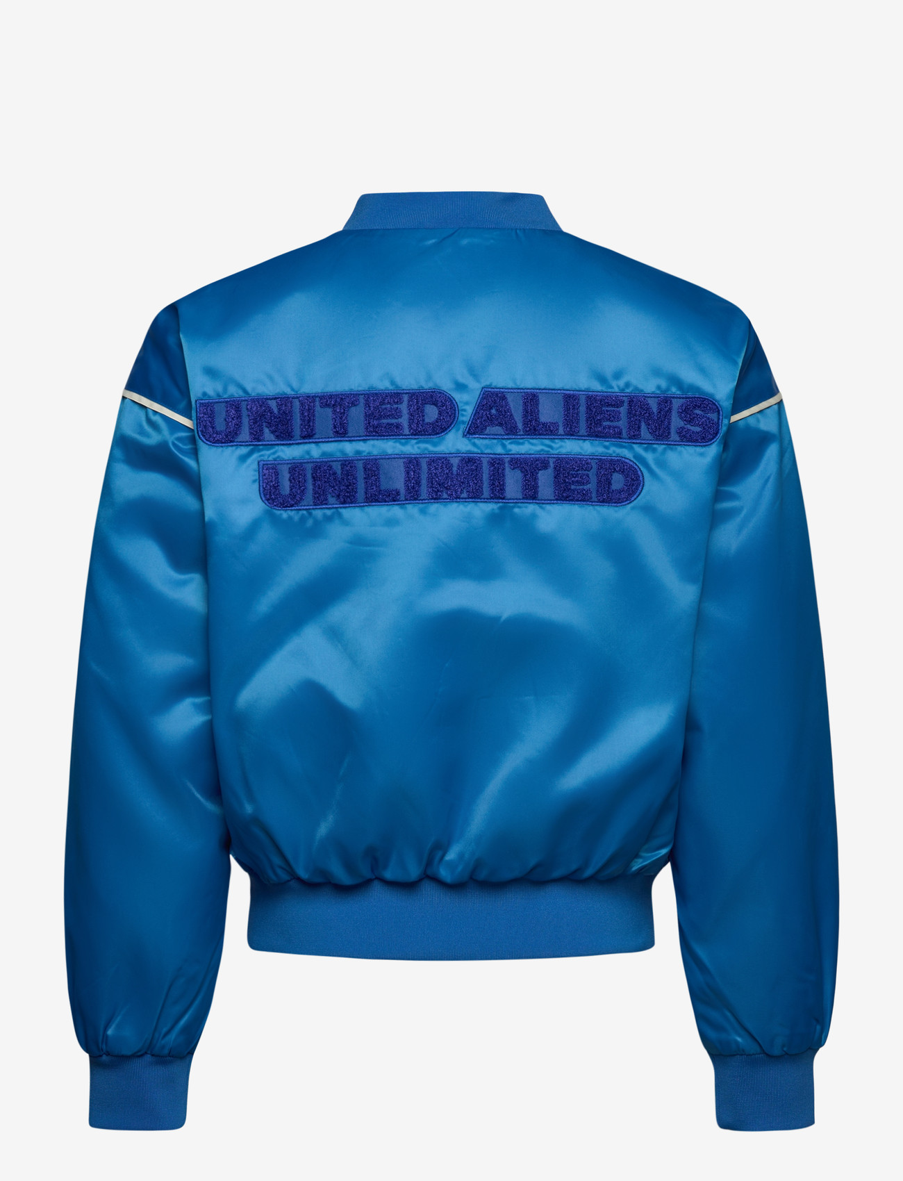 Mini Rodini - Travel agency chenille satin baseball jacket - bomberjackor - blue - 1