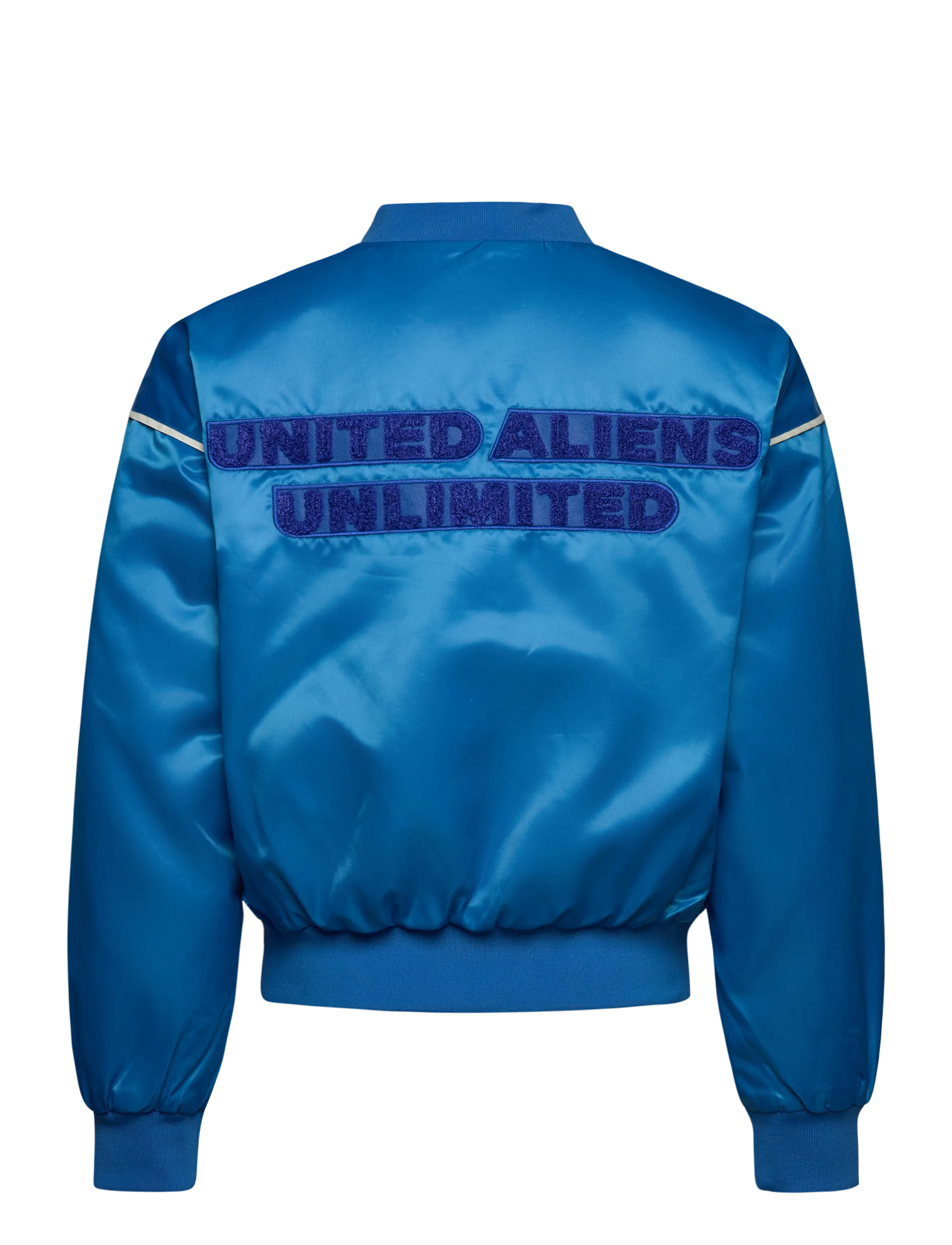 Mini Rodini - Travel agency chenille satin baseball jacket - bomberjakker - blue - 1