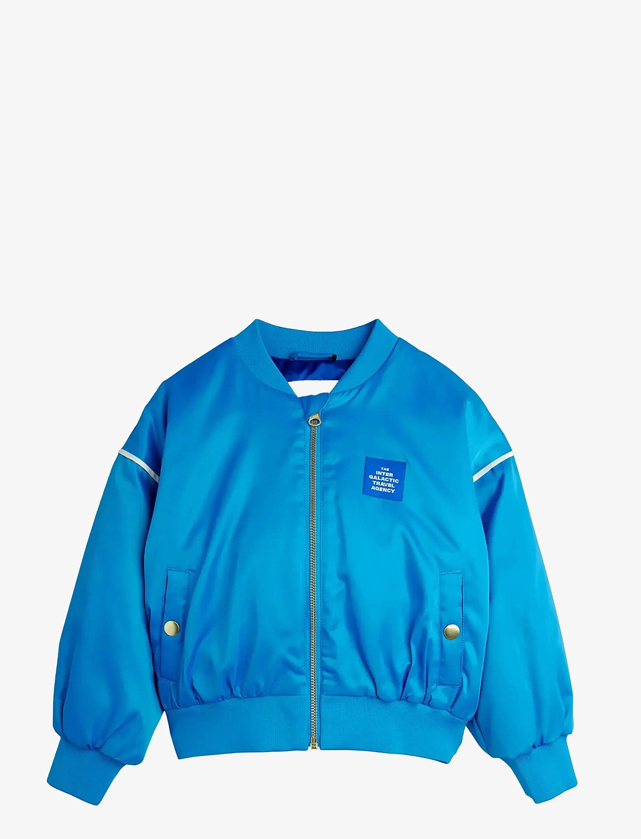 Mini Rodini - Travel agency chenille satin baseball jacket - bomberjackor - blue - 2