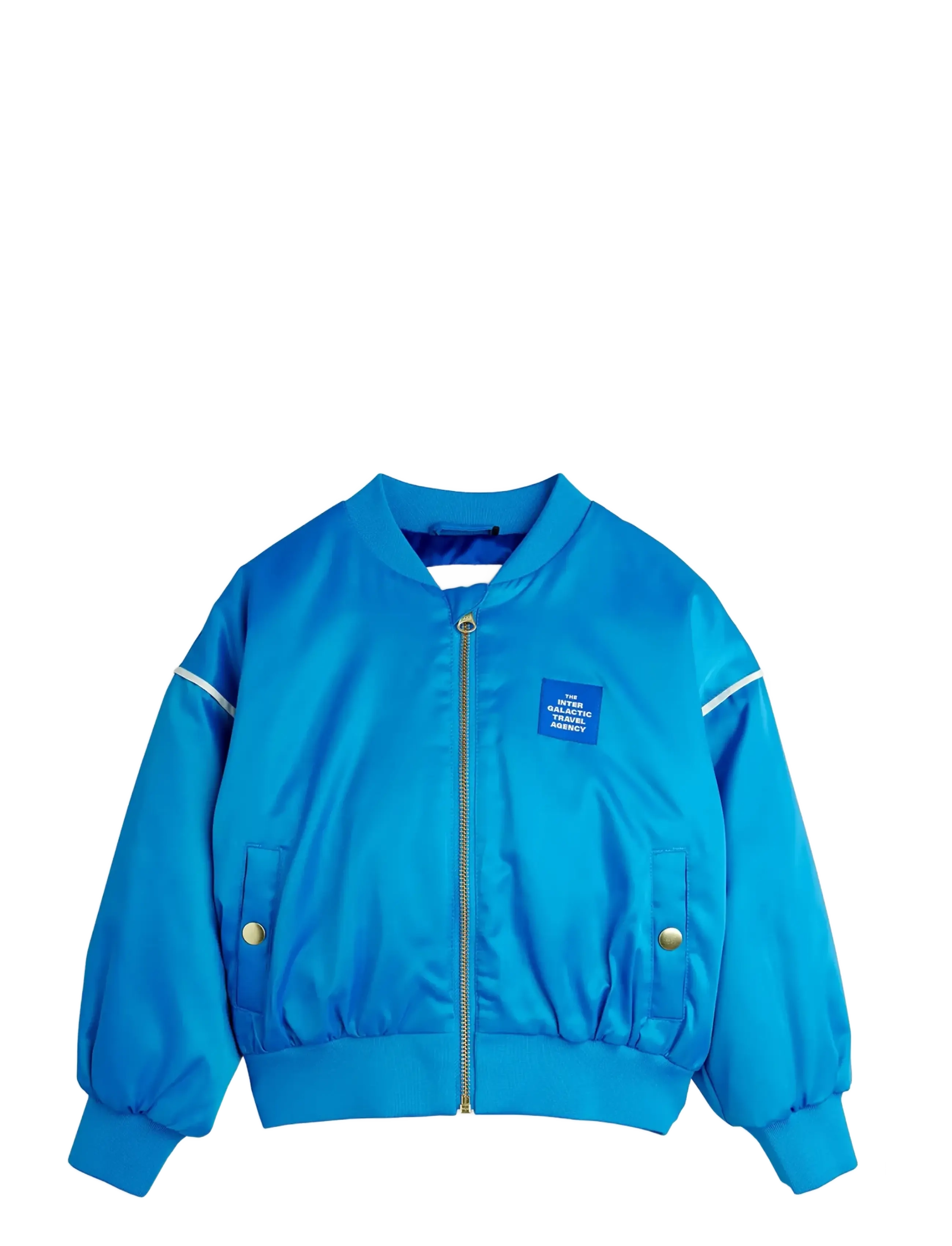 Mini Rodini - Travel agency chenille satin baseball jacket - bomberjakker - blue - 2