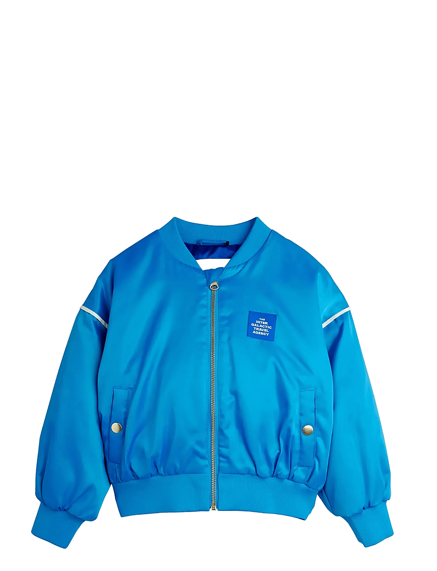 Mini Rodini - Travel agency chenille satin baseball jacket - bomberjakker - blue - 2
