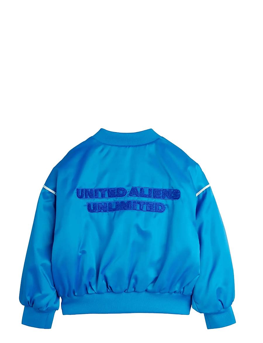 Mini Rodini - Travel agency chenille satin baseball jacket - bomberjakker - blue - 3