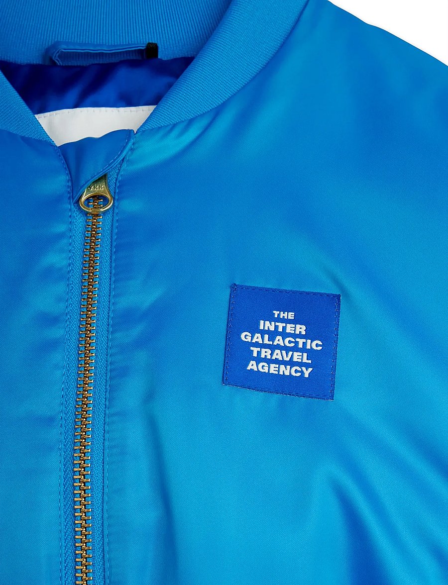 Mini Rodini - Travel agency chenille satin baseball jacket - bomberjakker - blue - 4