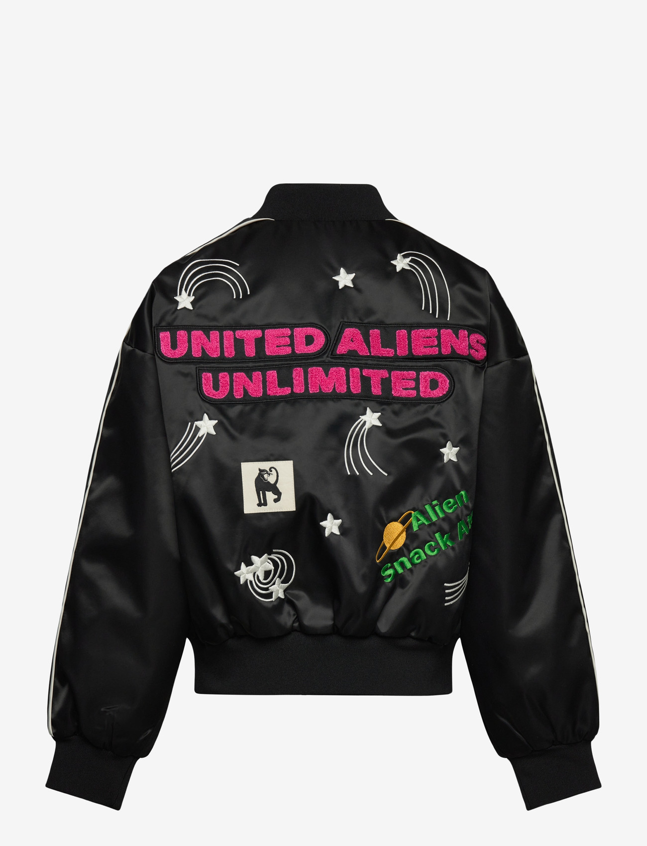 Mini Rodini - United aliens unlimited satin baseball jacket - bomber jackets - black - 1