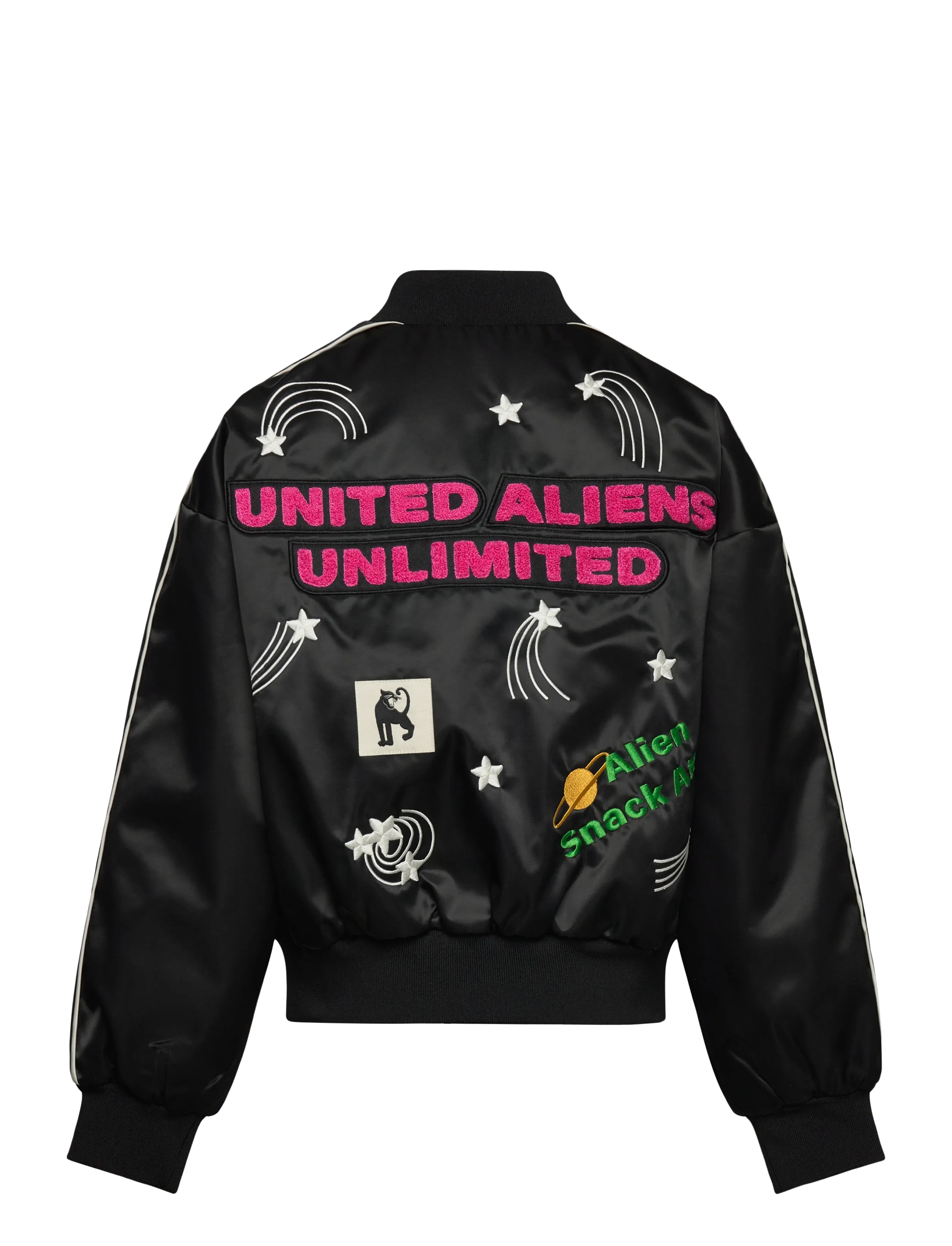 Mini Rodini - United aliens unlimited satin baseball jacket - bomberjakker - black - 1