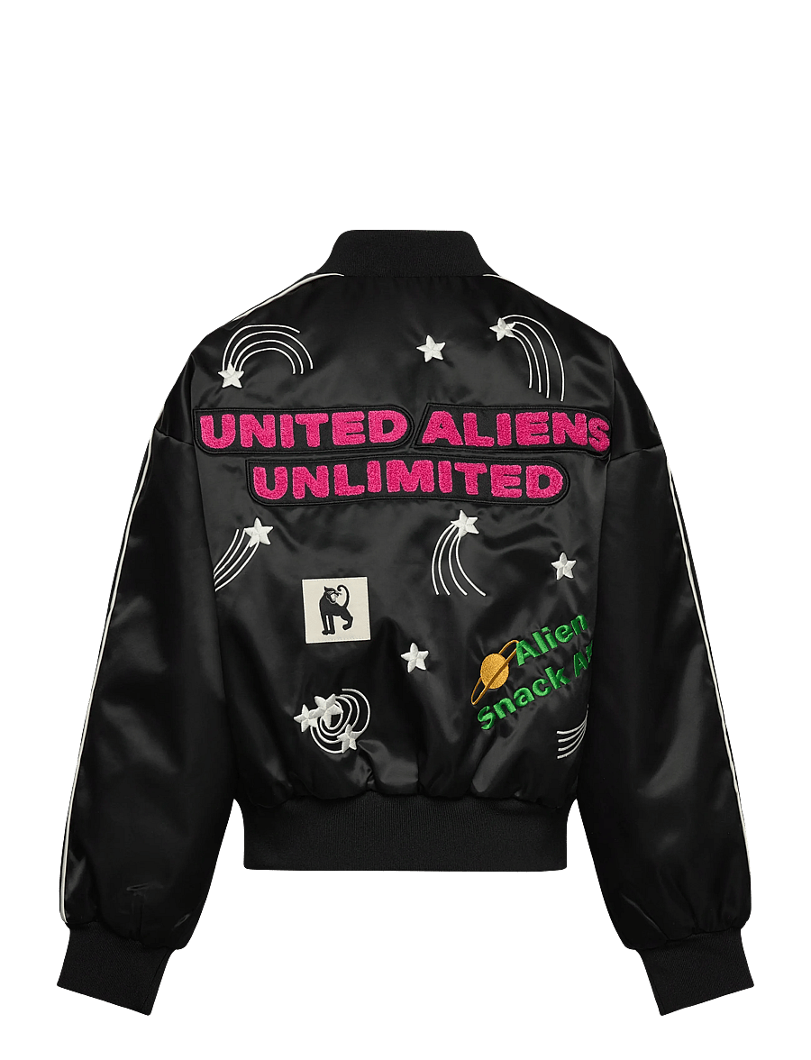 Mini Rodini - United aliens unlimited satin baseball jacket - bomberjackor - black - 1