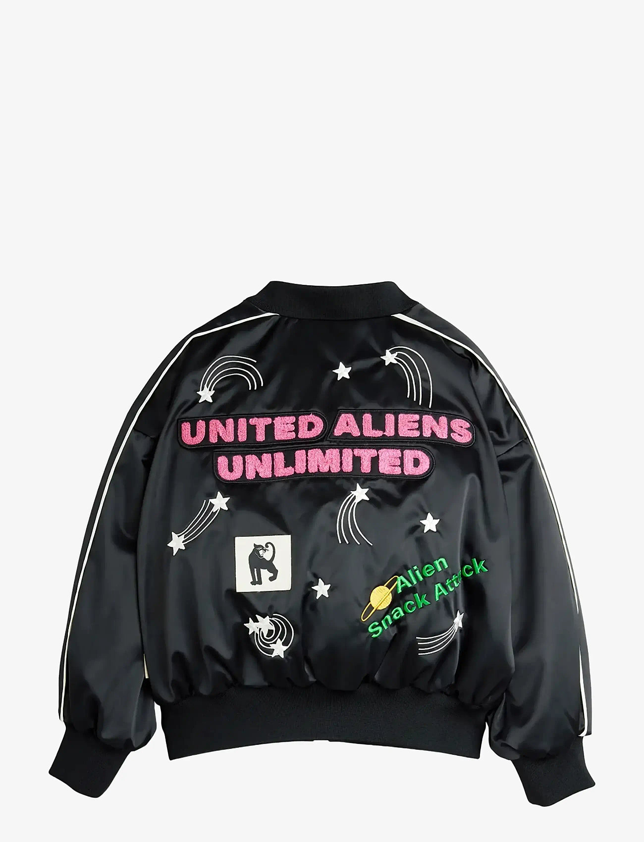 Mini Rodini - United aliens unlimited satin baseball jacket - bomber jackets - black - 2