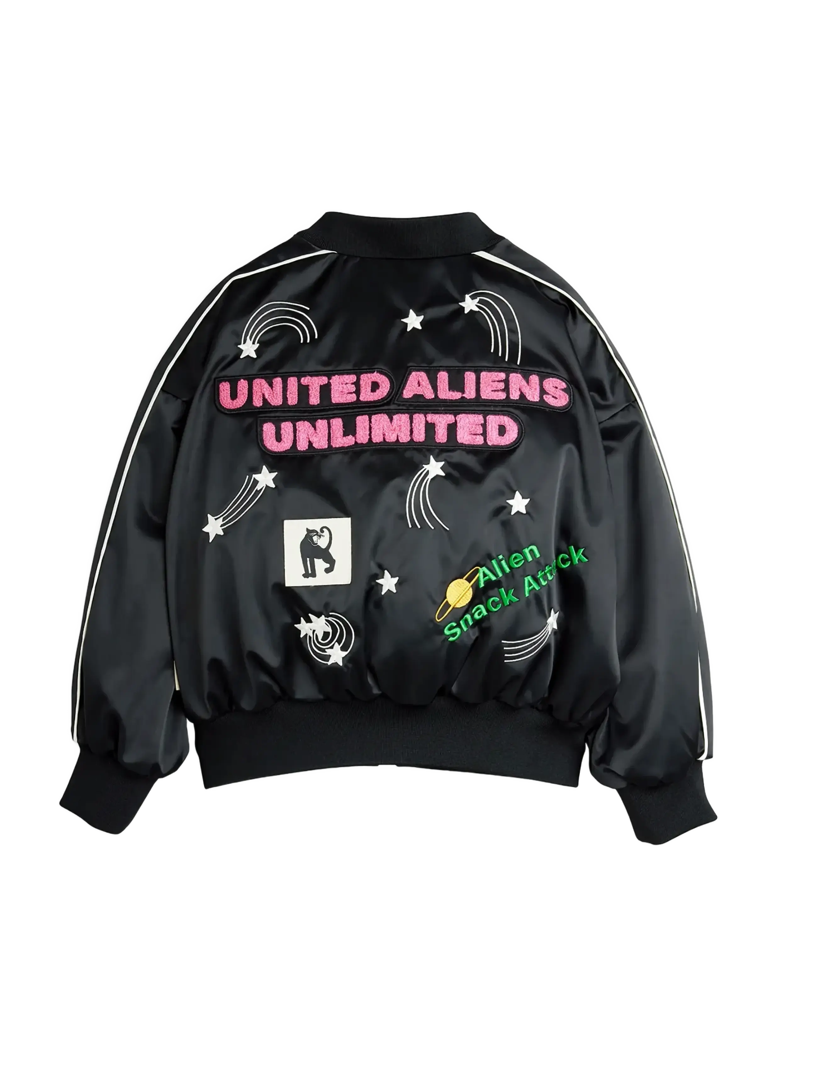 Mini Rodini - United aliens unlimited satin baseball jacket - bomberjakker - black - 2