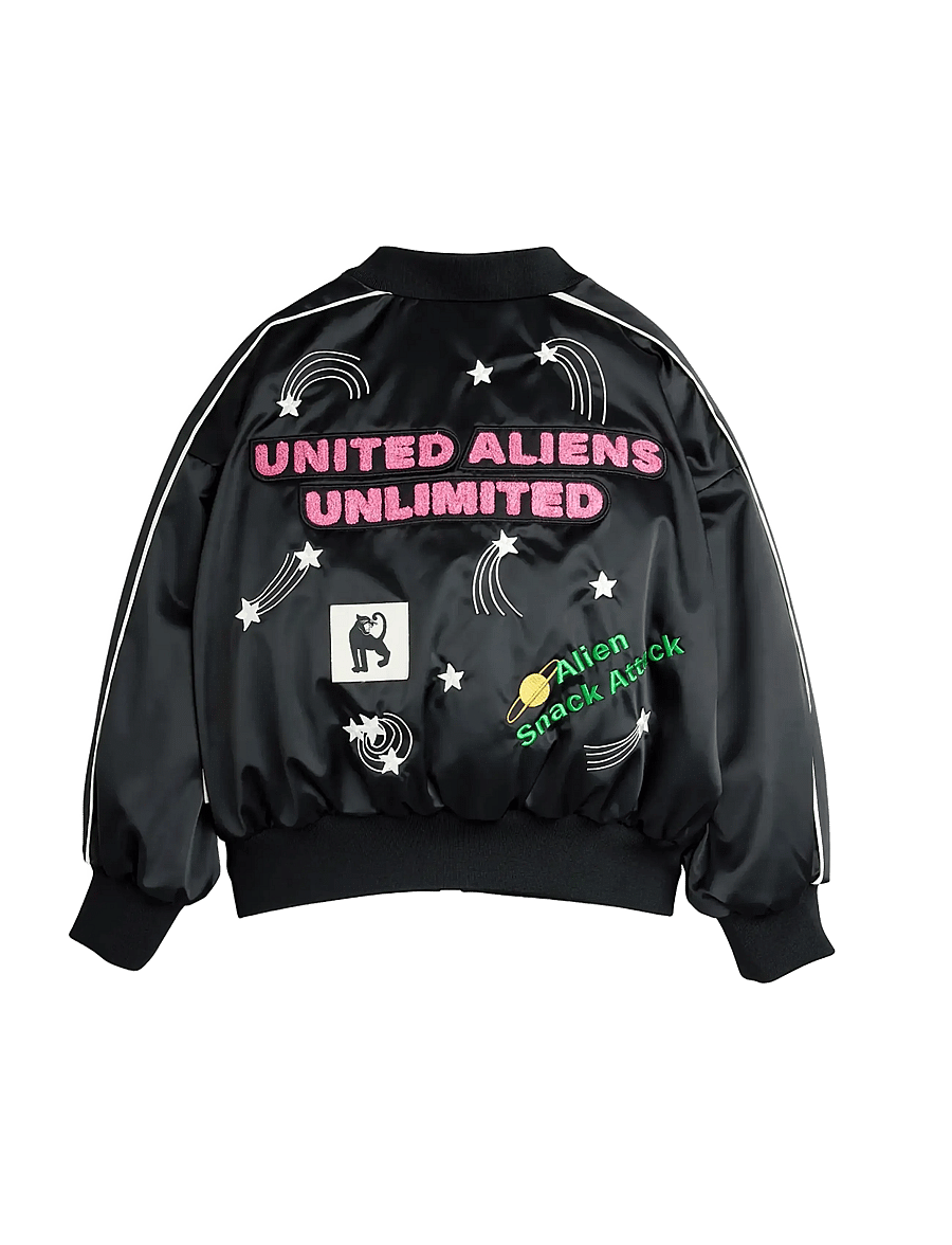 Mini Rodini - United aliens unlimited satin baseball jacket - bomberjackor - black - 2