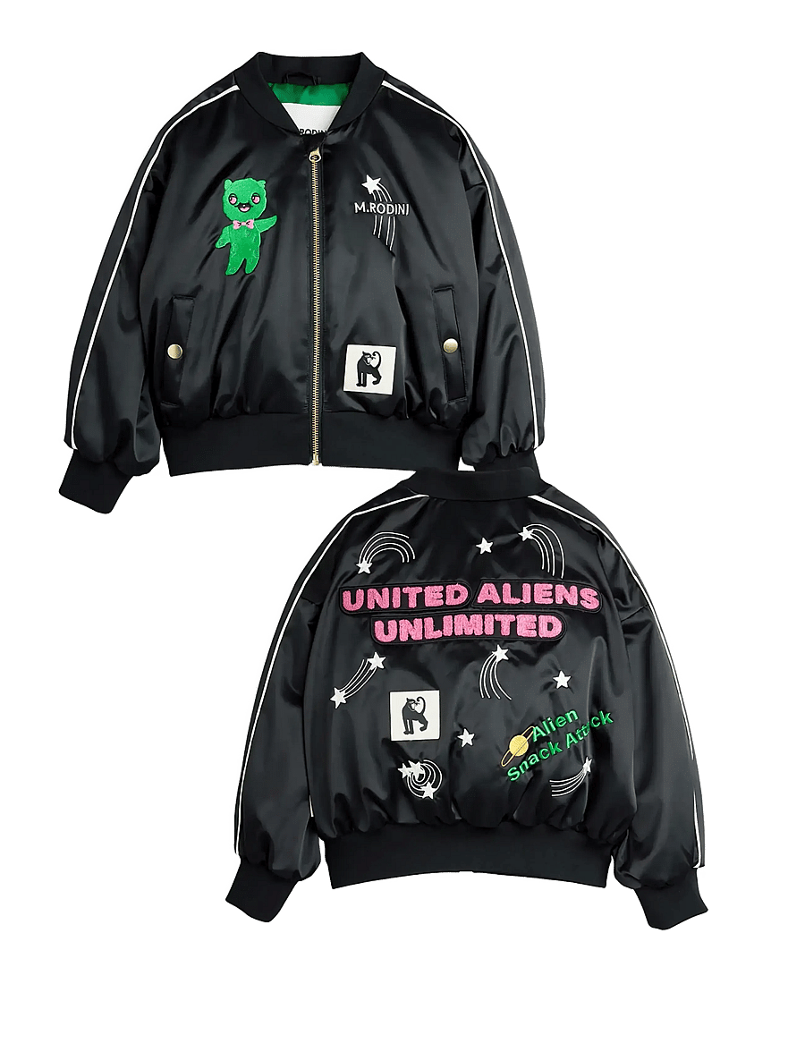 Mini Rodini - United aliens unlimited satin baseball jacket - bomberjackor - black - 3