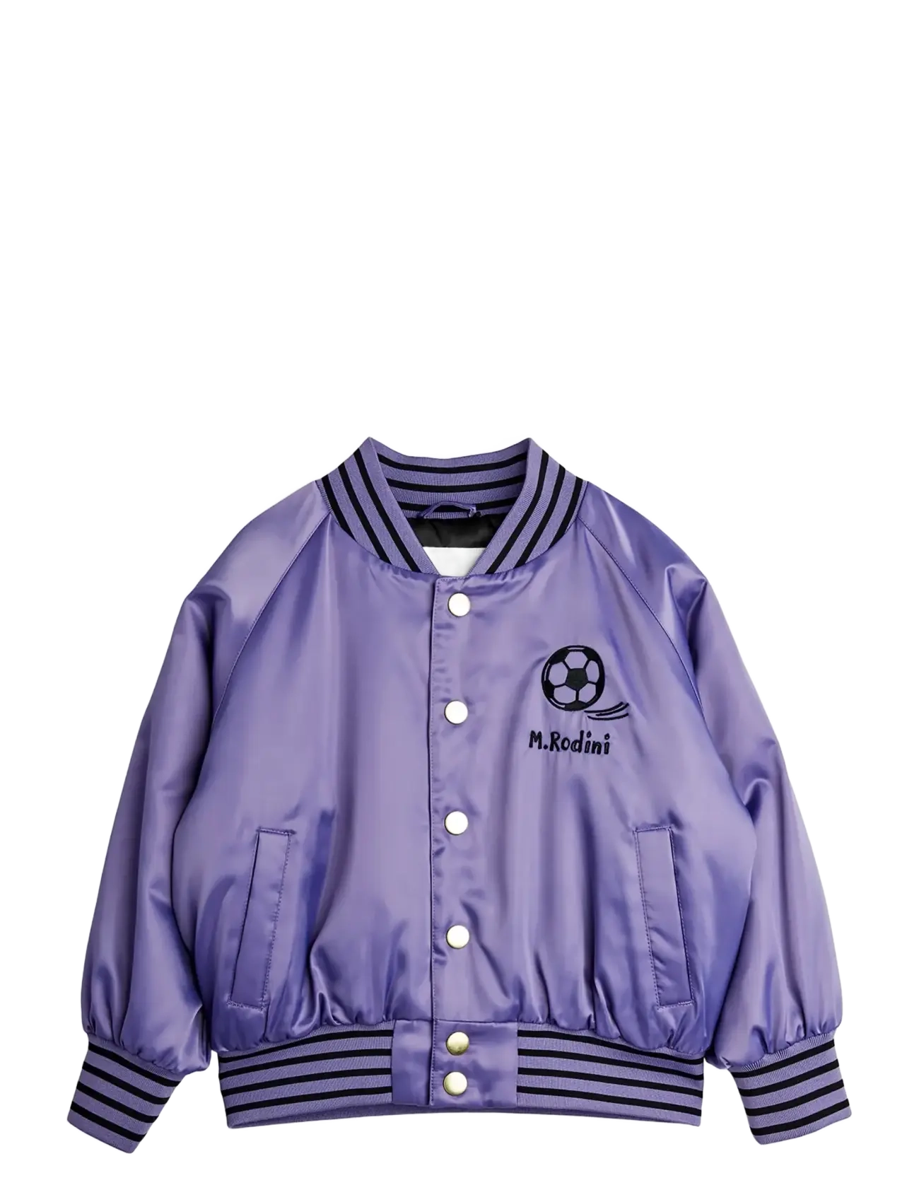 Mini Rodini Soccerball Chenille Satin Bsb Jacket, 128/134, Purple, Jakker & Frakker > Bomber, Børn
