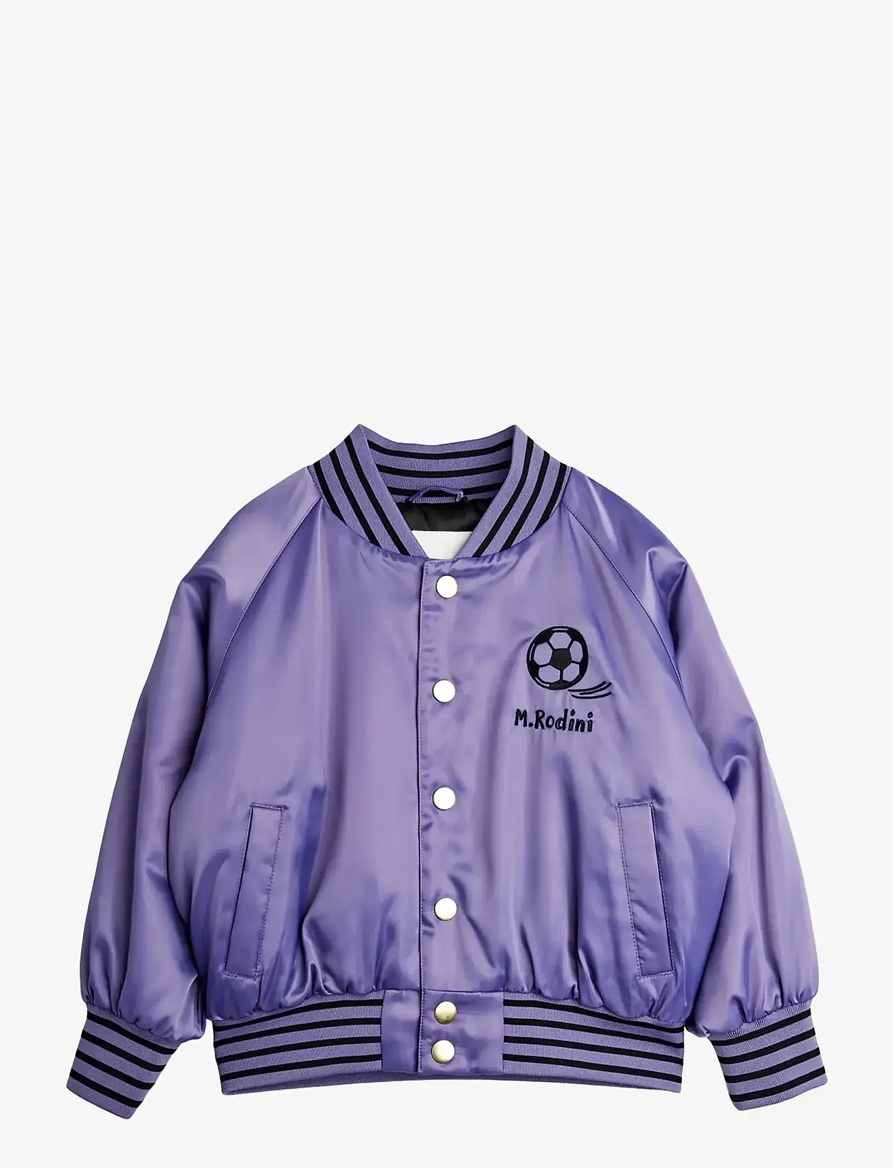 Mini Rodini - Soccerball chenille satin bsb jacket - lendurijakid - purple - 0