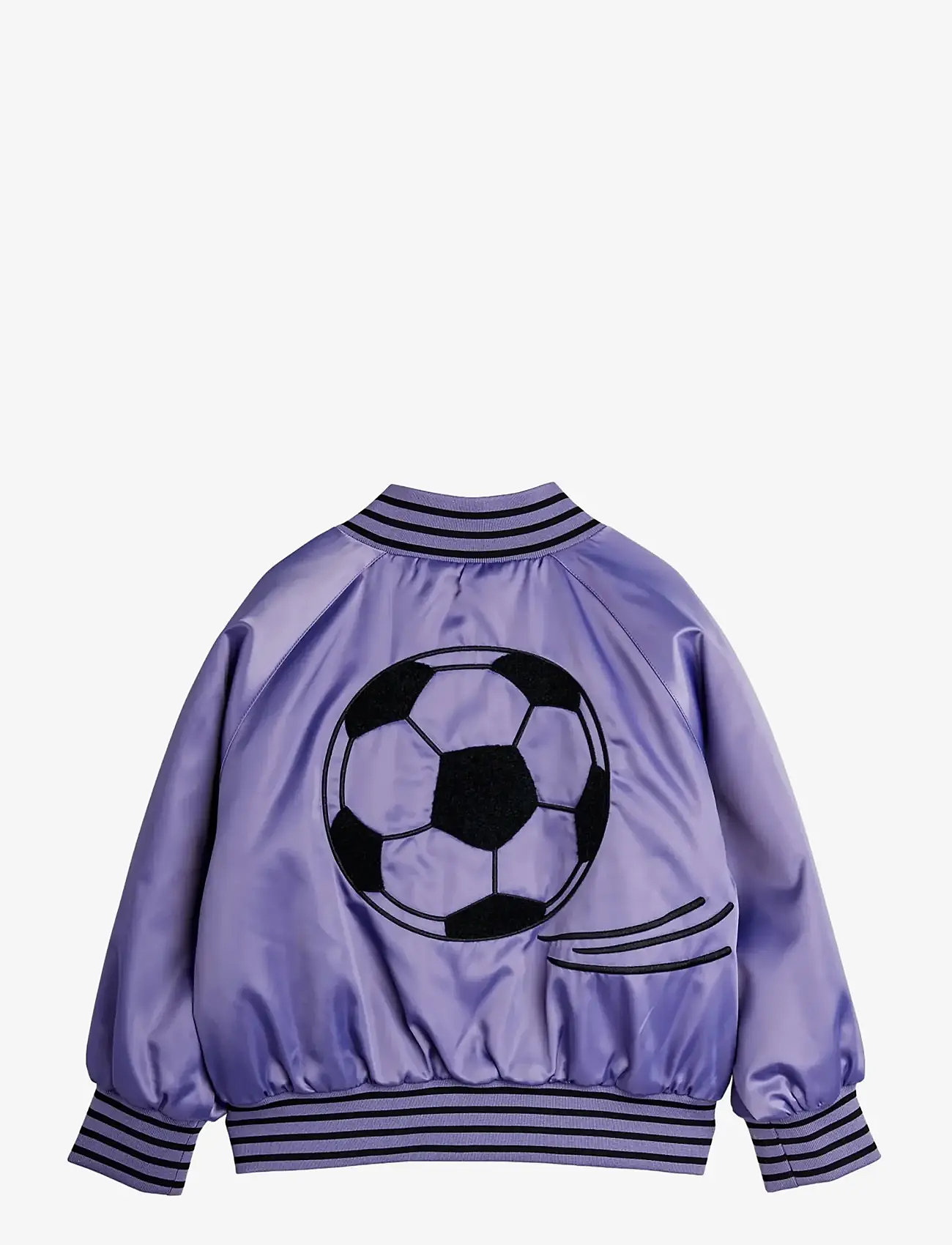 Mini Rodini - Soccerball chenille satin bsb jacket - lendurijakid - purple - 1