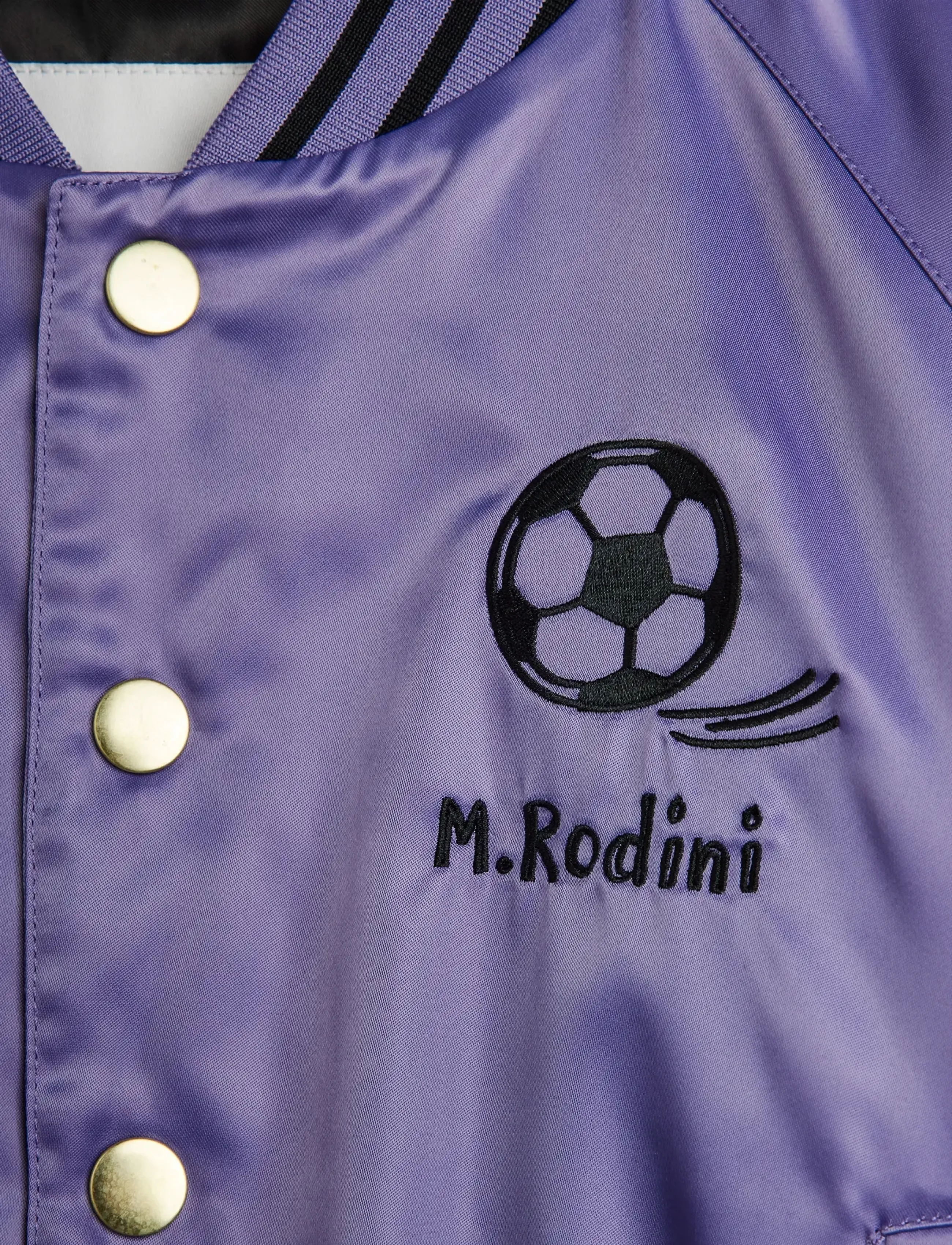 Mini Rodini - Soccerball chenille satin bsb jacket - bomberjakker - purple - 2