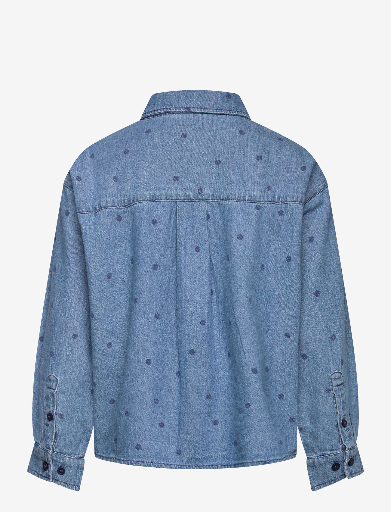 Mini Rodini - Lw denim dots aop ls shirt - langærmede skjorter - blue - 1
