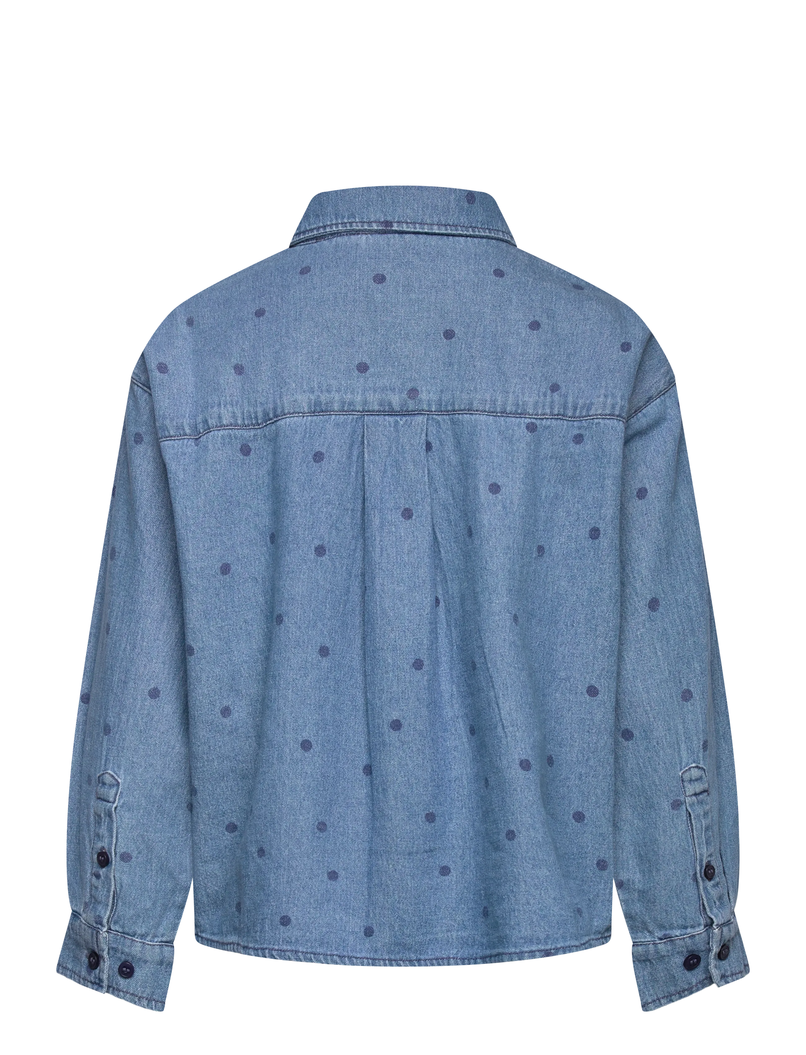 Mini Rodini - Lw denim dots aop ls shirt - langärmlige hemden - blue - 1