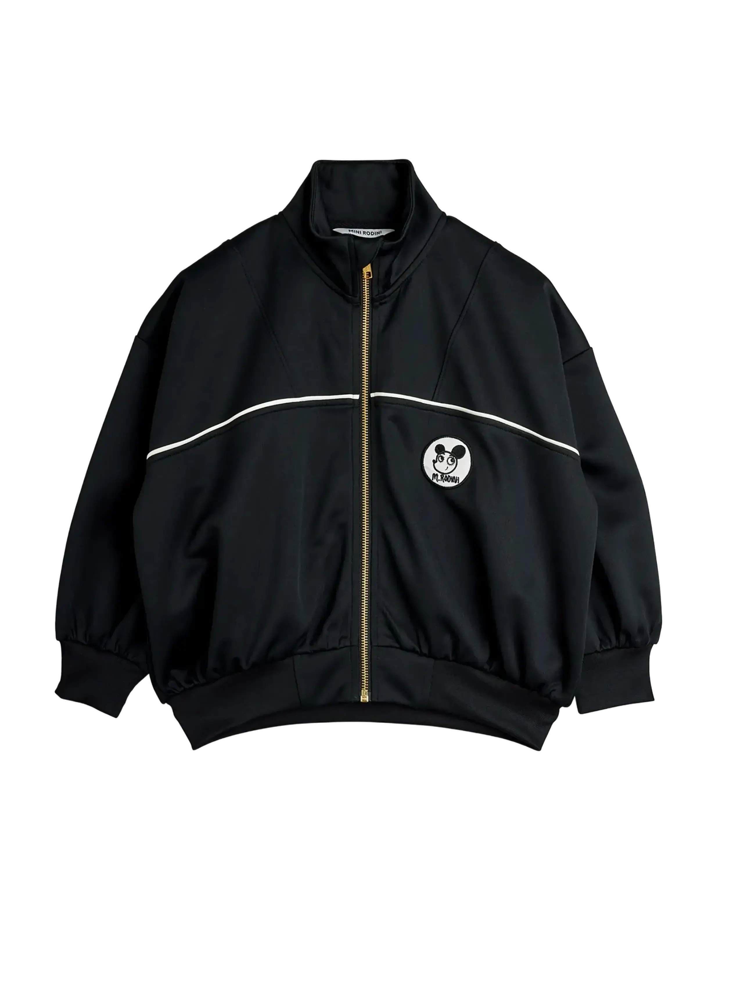 Mini Rodini Ritzratz Patch Tracksuit Jacket, 116/122, Black, Jakker & Frakker > Lette Jakker, Børn