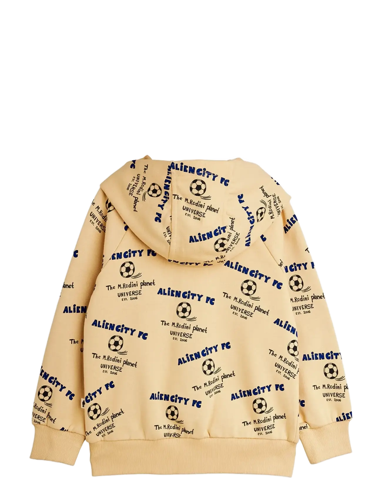 Mini Rodini - Alien City FC aop zip hoodie - kapuzenpullover - beige - 1
