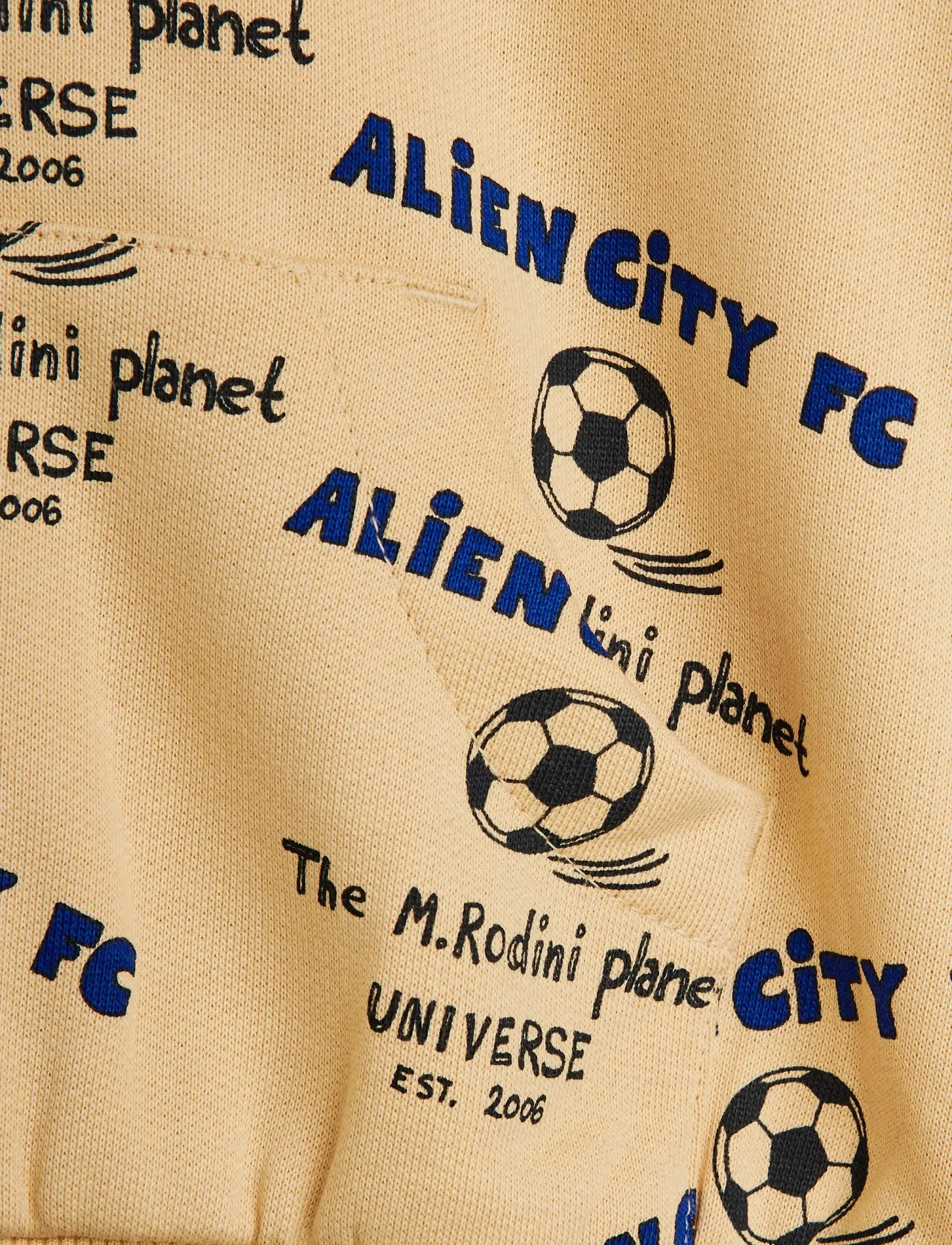 Mini Rodini - Alien City FC aop zip hoodie - kapuzenpullover - beige - 2