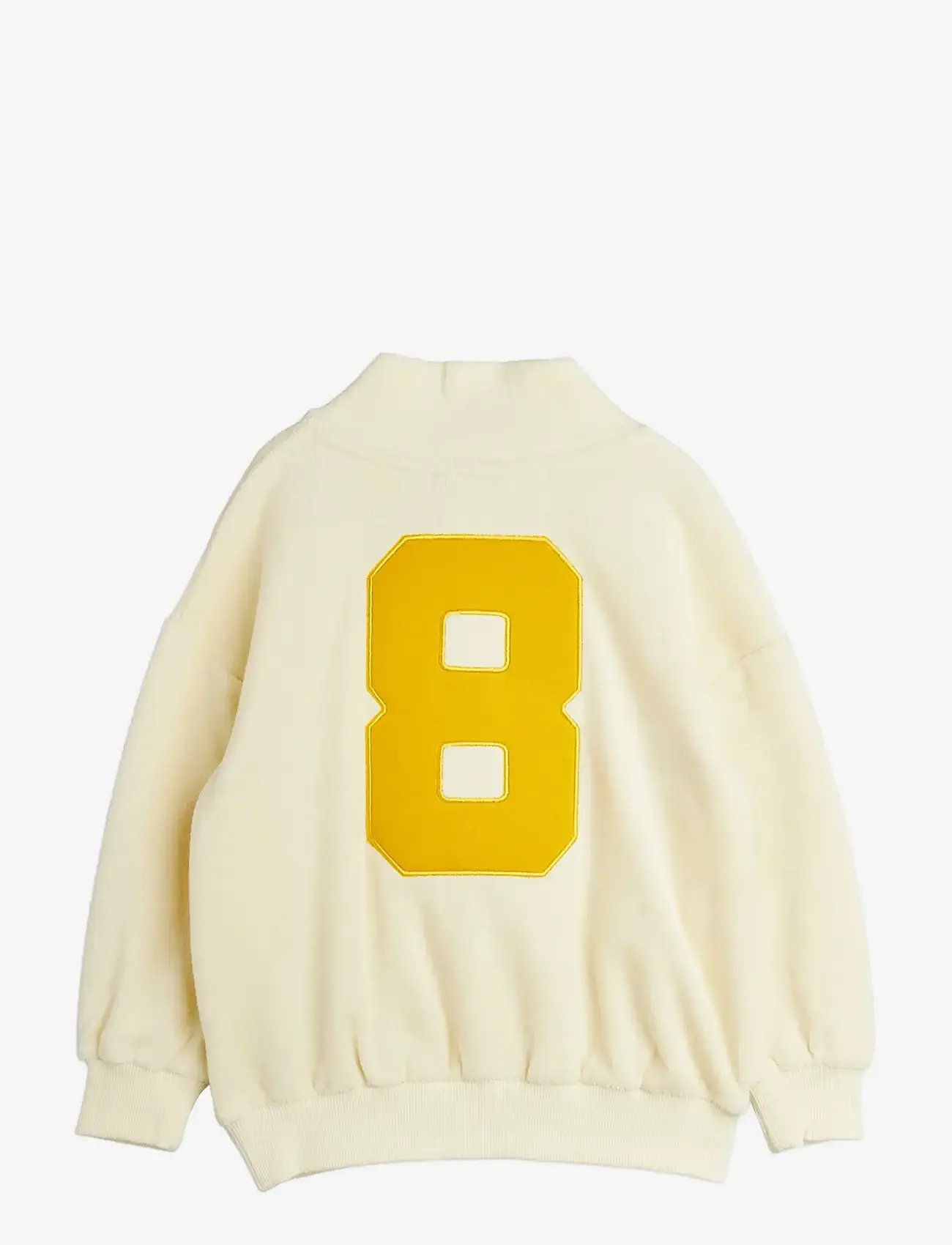 Mini Rodini - Alien City FC emb half zip terry sweatshirt - sweatshirts - off-white - 1