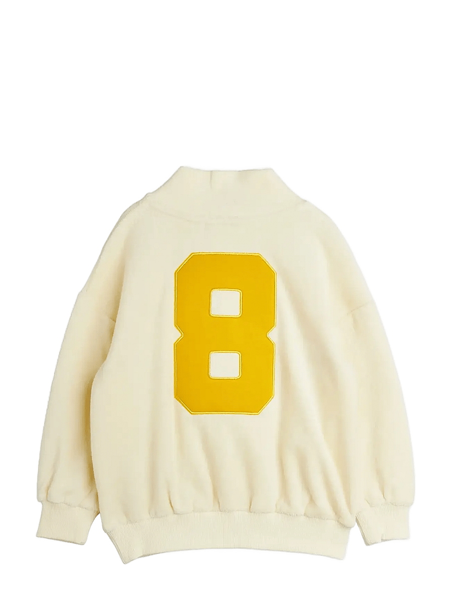 Mini Rodini - Alien City FC emb half zip terry sweatshirt - sweatshirts - off-white - 1