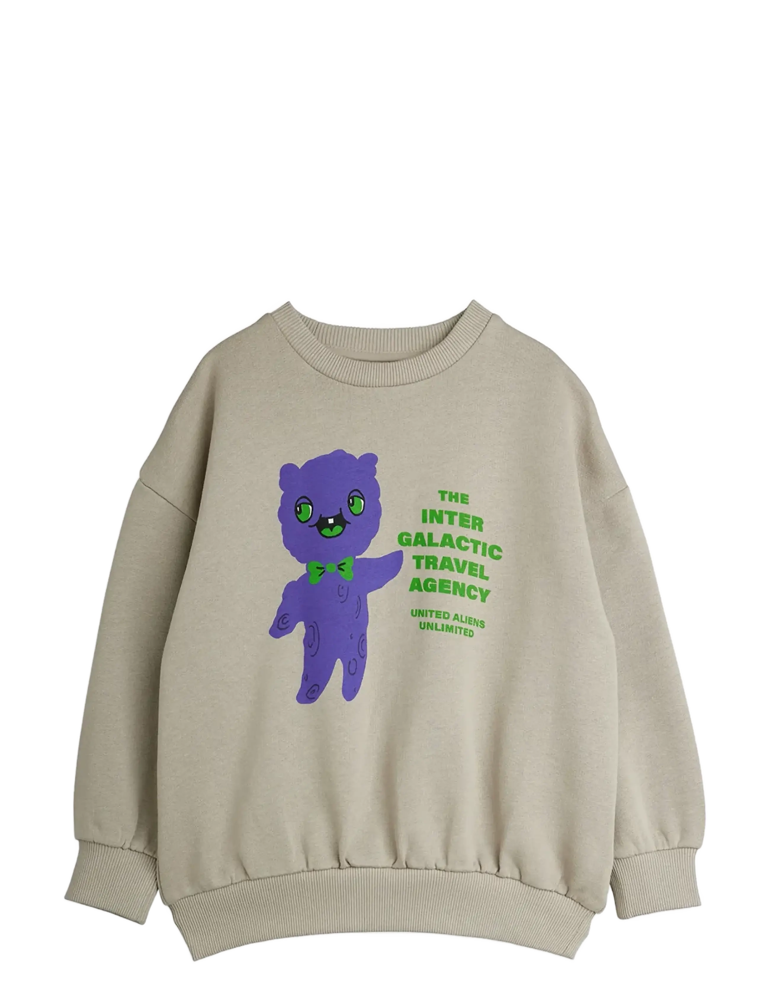 Mini Rodini Alien Travel Agency Sp Sweatshirt, 80/86, Grey, Sweatshirts & Hættetrøjer > Sweatshirts, Børn