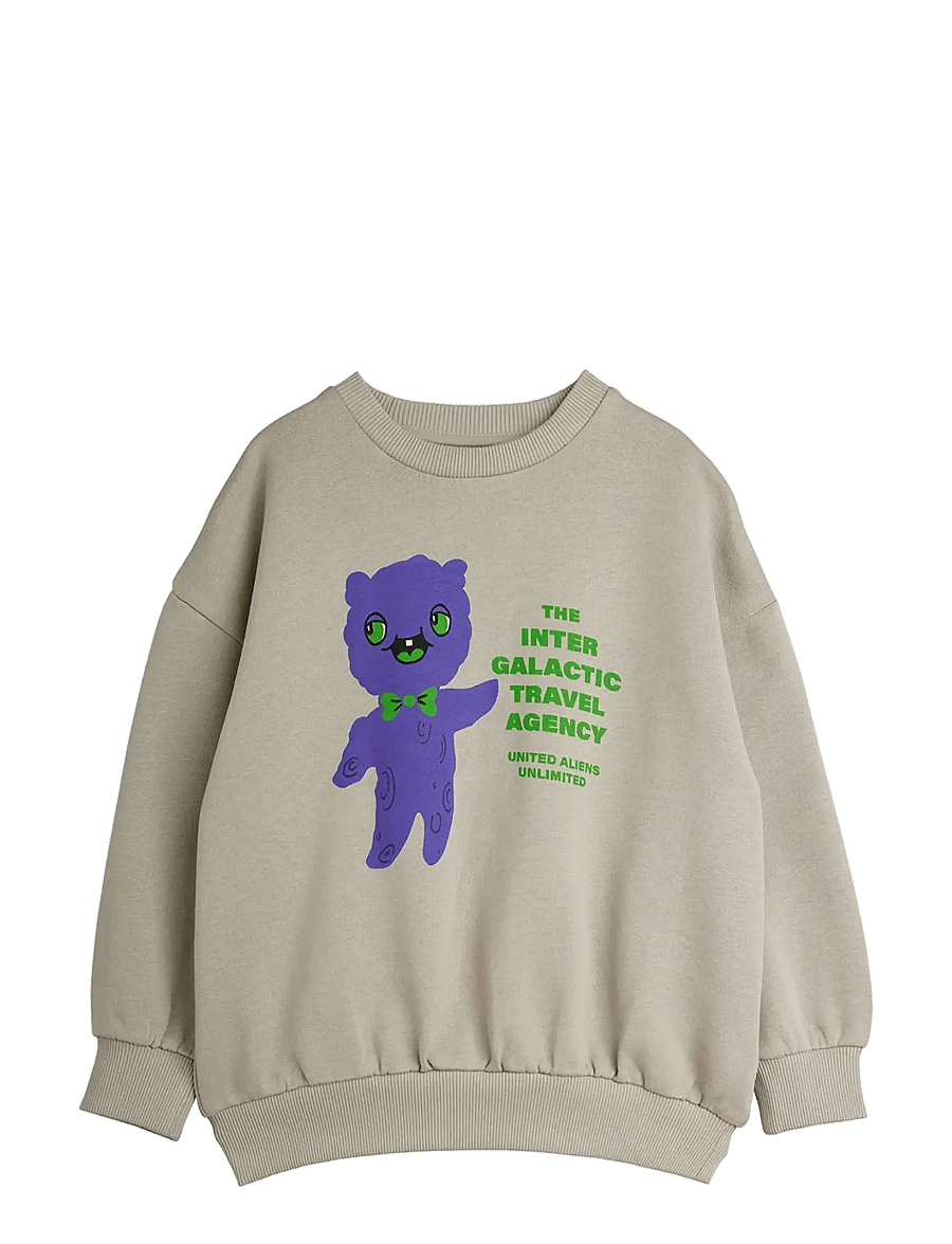 Mini Rodini - Alien travel agency sp sweatshirt - sweatshirts - grey - 0