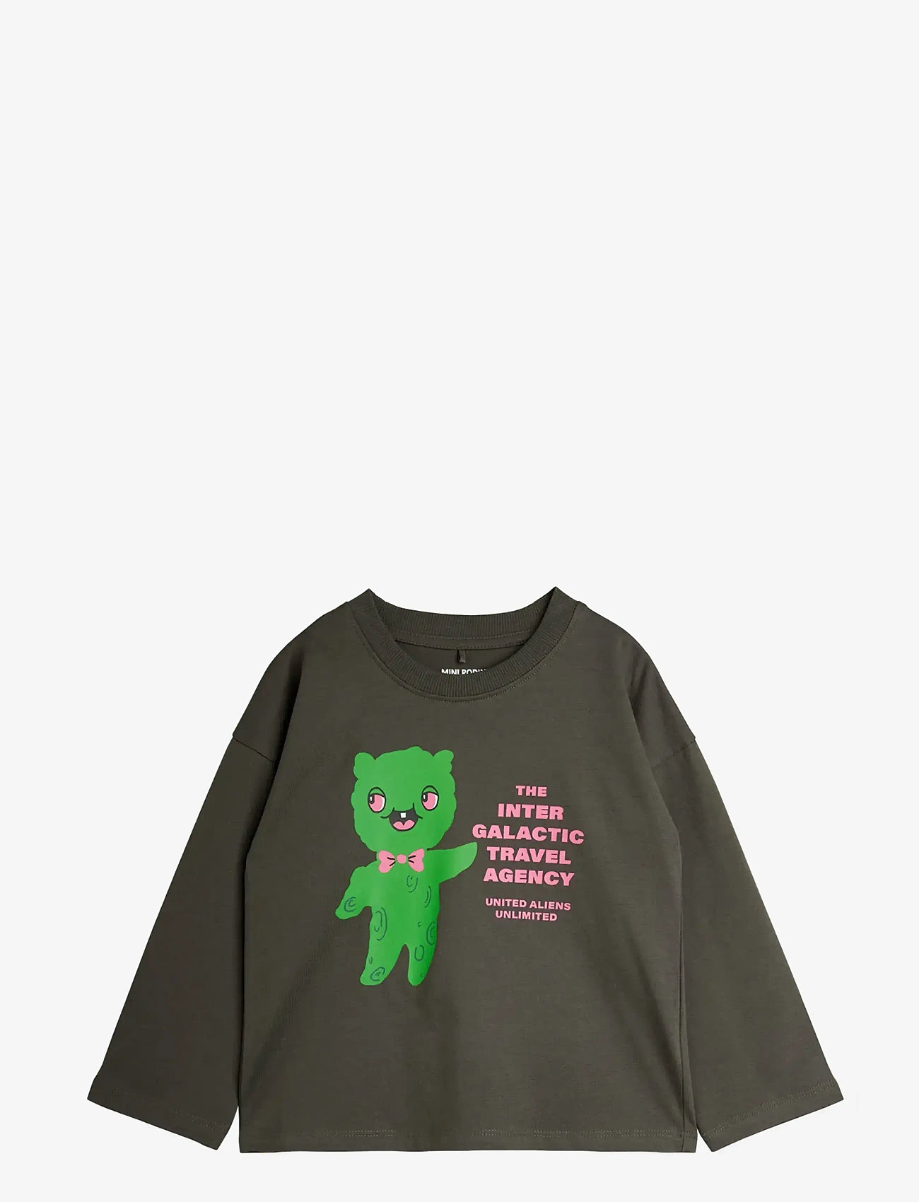 Mini Rodini - Alien travel agency sp ls tee - langærmede t-shirts - grey - 0
