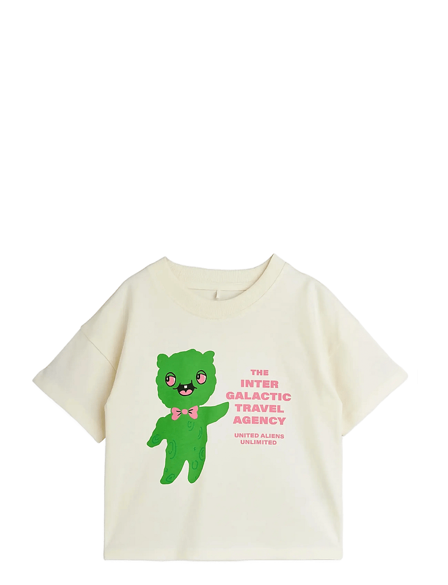 Mini Rodini - Alien travel agency sp ss tee - kurzärmelige - off-white - 0