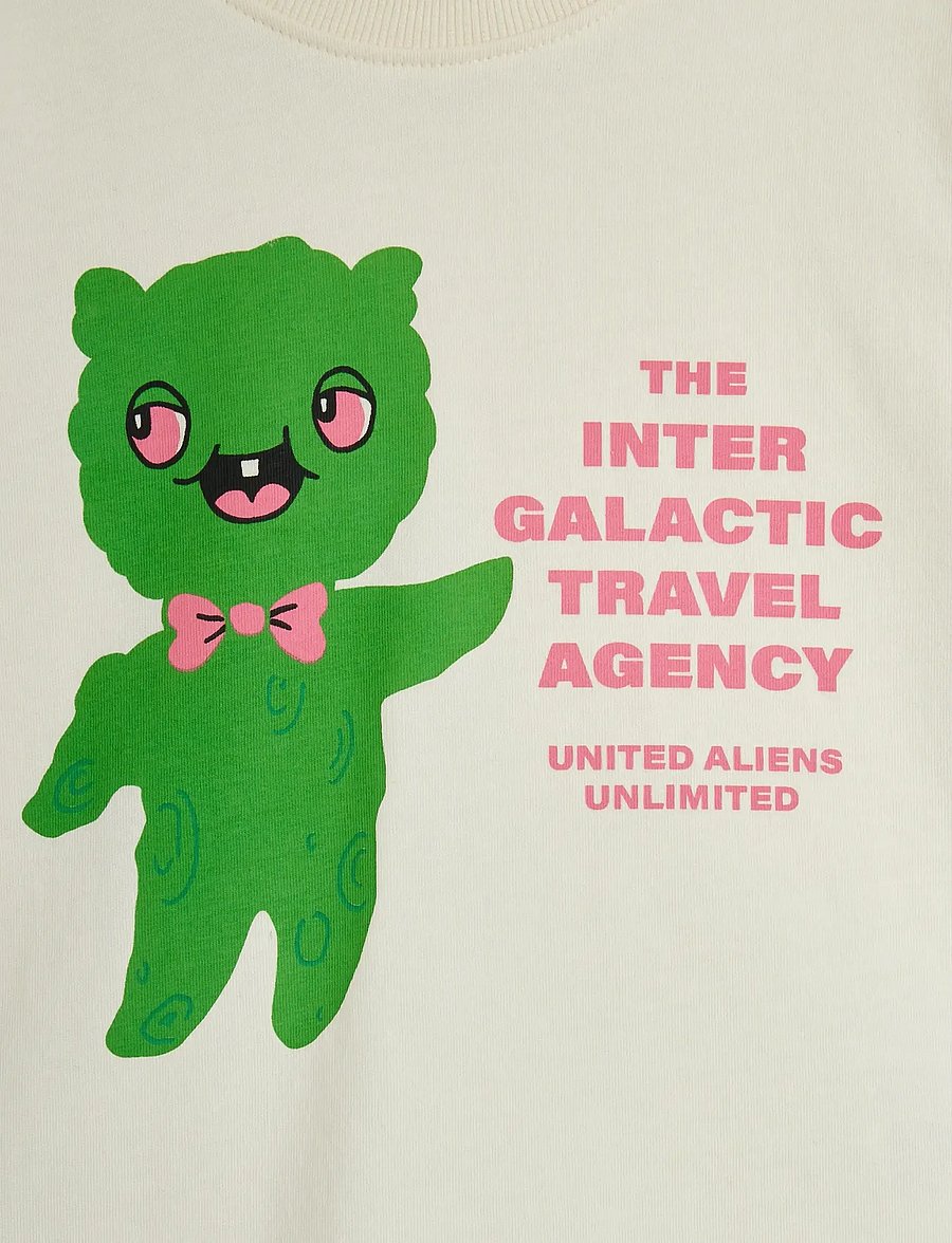 Mini Rodini - Alien travel agency sp ss tee - kurzärmelige - off-white - 2