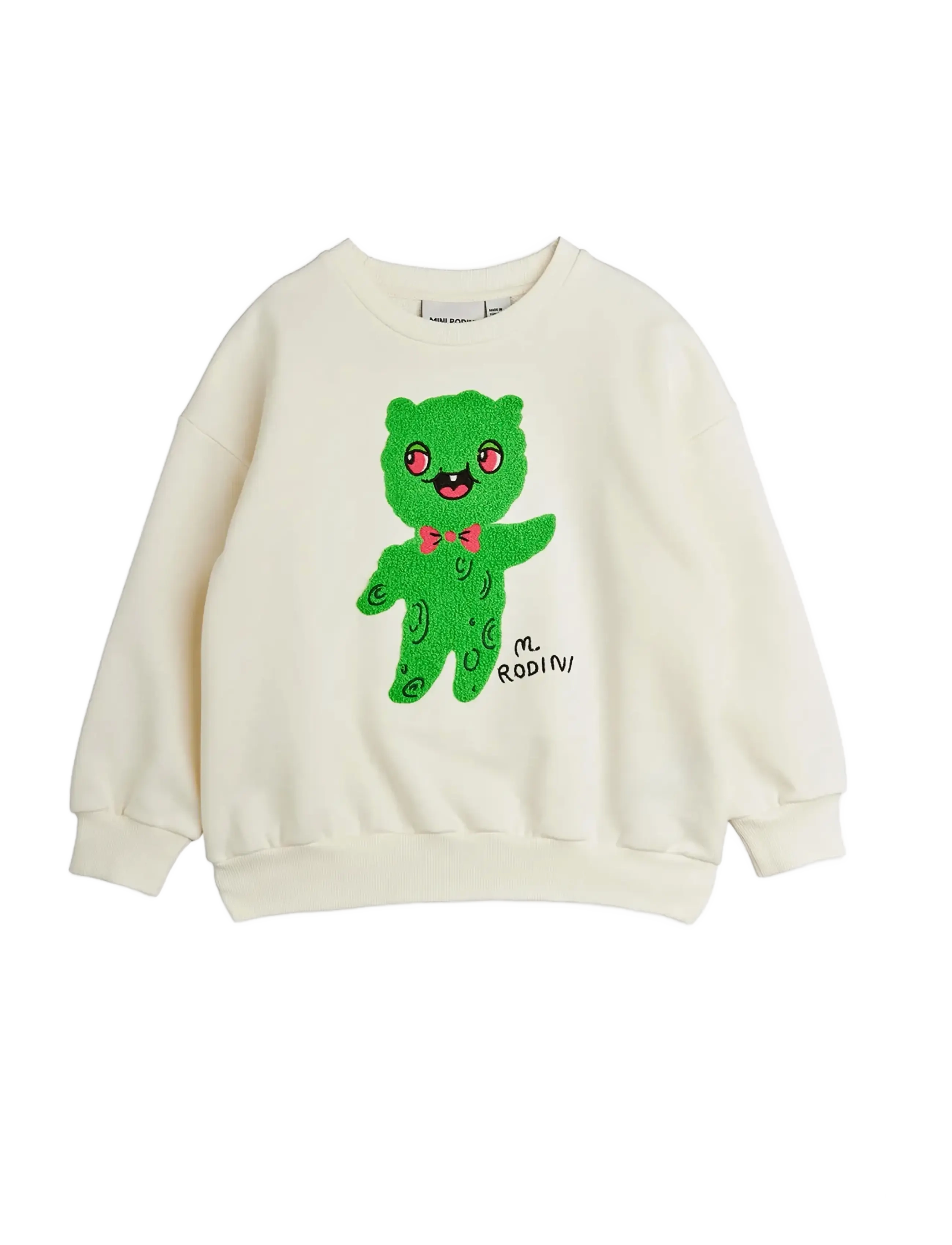 Mini Rodini Alien Chenille Sweatshirt, Børn, Alien Chenille Sweatshirt, Cream, Str: 104/110