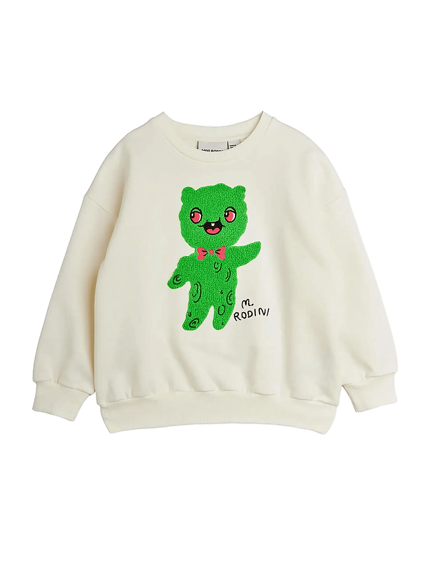 Mini Rodini - Alien chenille sweatshirt - sweatshirts - off-white - 0