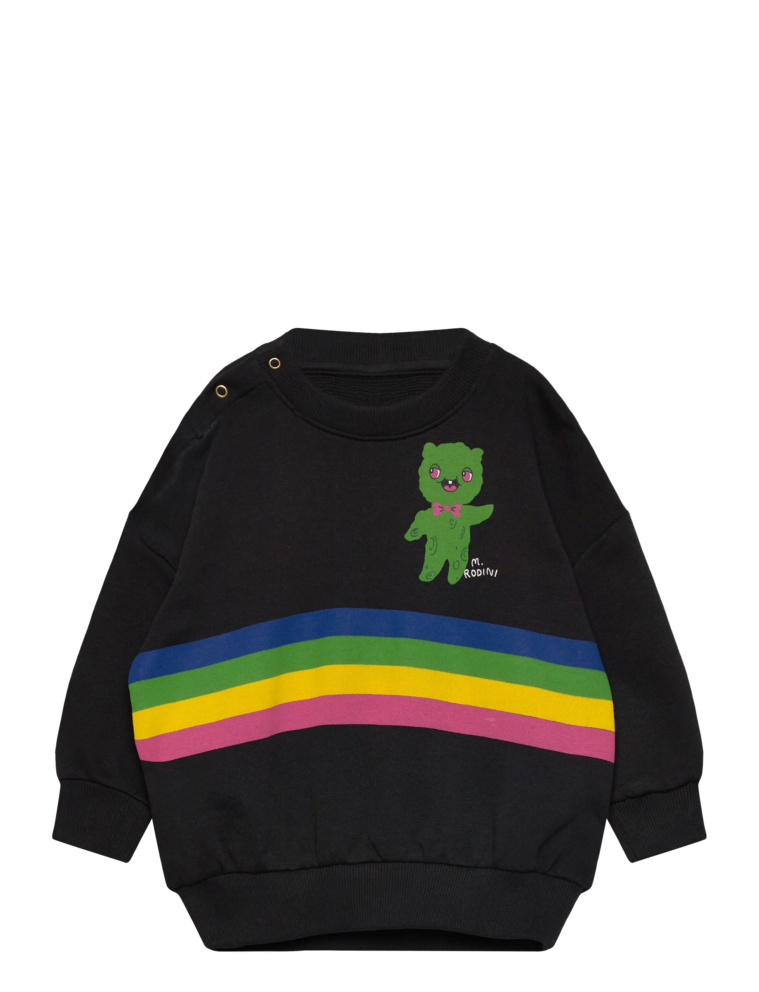 Mini Rodini Alien Stripe Sp Sweatshirt, 116/122, Sweatshirts & Hoodies, Schwarz - Sweatshirts, Kinder