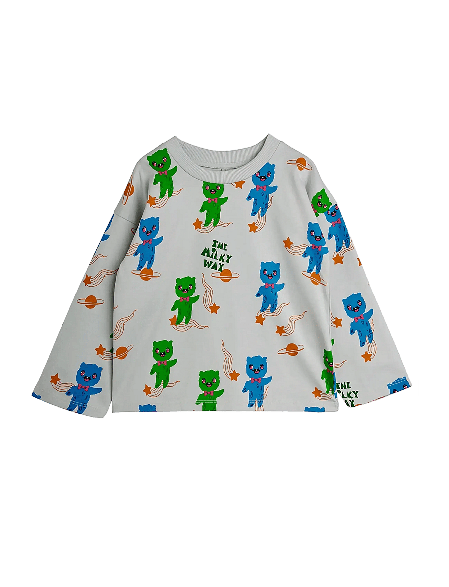 Mini Rodini - Aliens aop ls tee - langærmede t-shirts - grey - 0