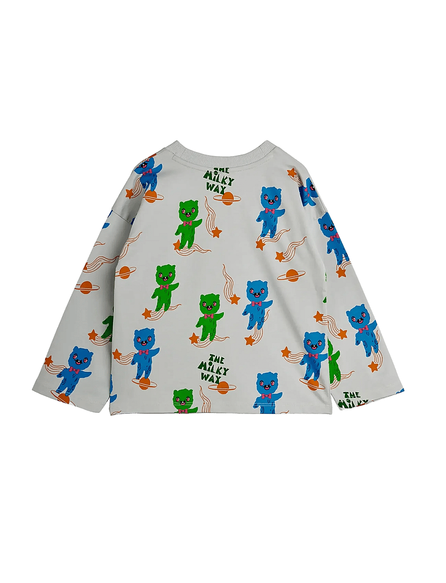 Mini Rodini - Aliens aop ls tee - langærmede t-shirts - grey - 1