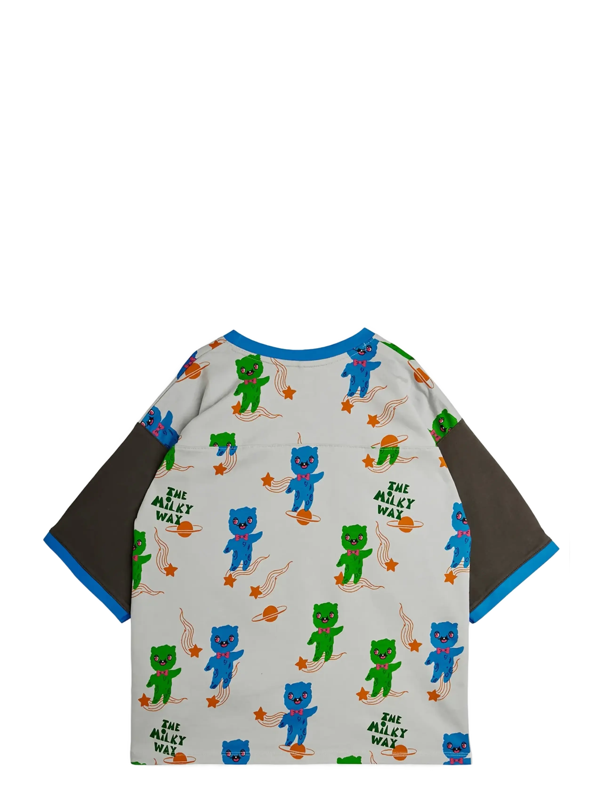 Mini Rodini - Aliens aop loose fit ss tee - kortärmade t-shirts - grey - 1