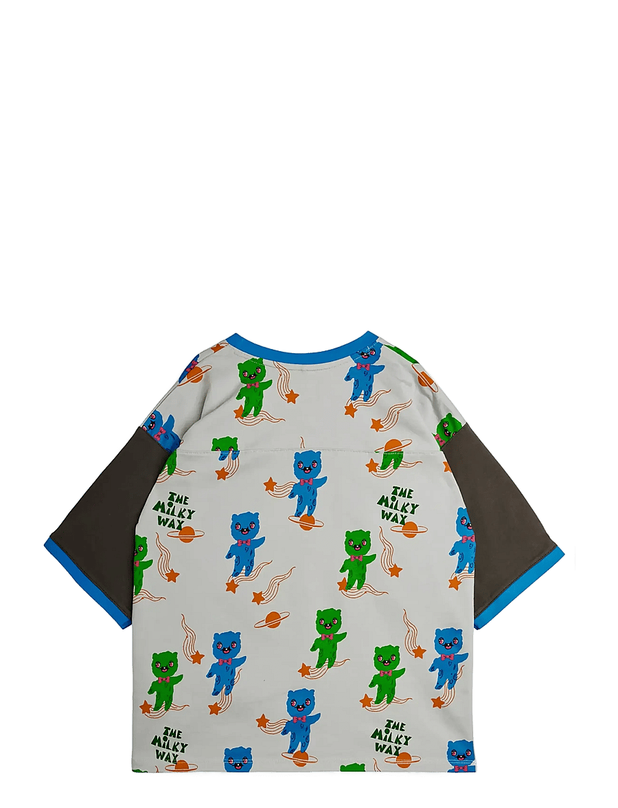 Mini Rodini - Aliens aop loose fit ss tee - kortærmede t-shirts - grey - 1