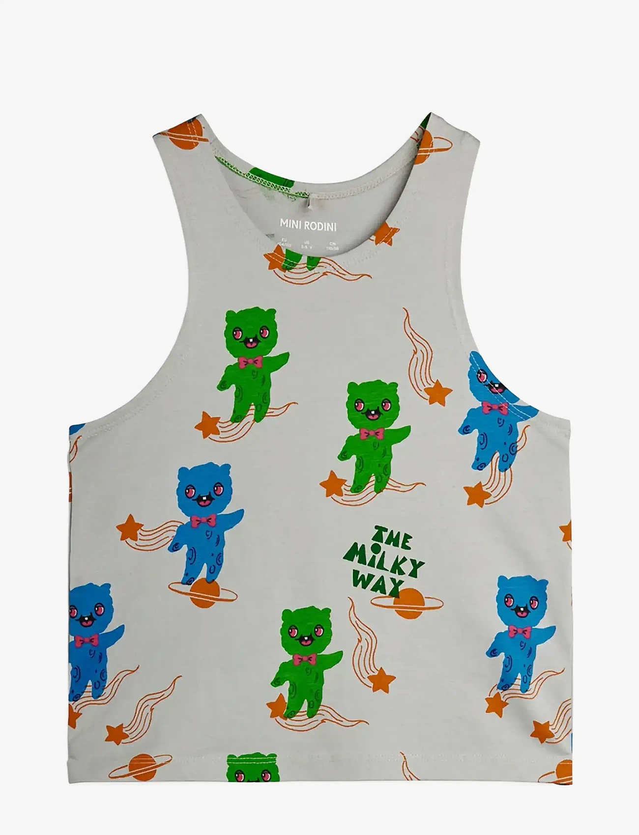 Mini Rodini - Aliens aop tank top - linnen - grey - 0