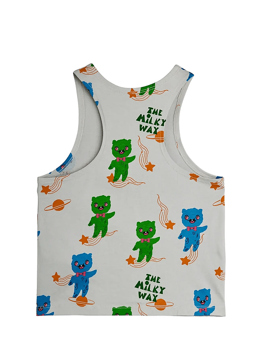 Mini Rodini - Aliens aop tank top - maikad - grey - 1