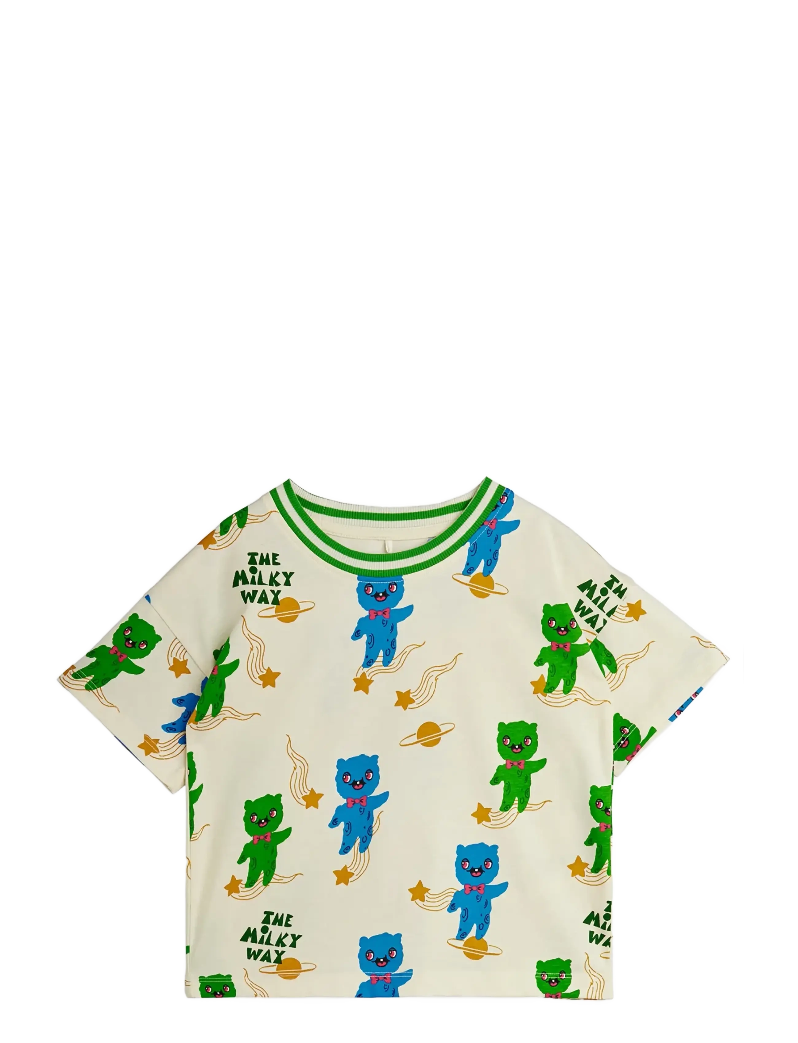 Mini Rodini Aliens aop ss tee - 4 for 3 - OFF-WHITE / cream