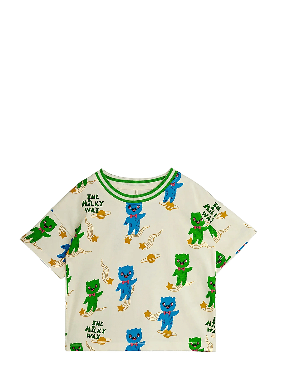 Mini Rodini - Aliens aop ss tee - kortärmade t-shirts - off-white - 0
