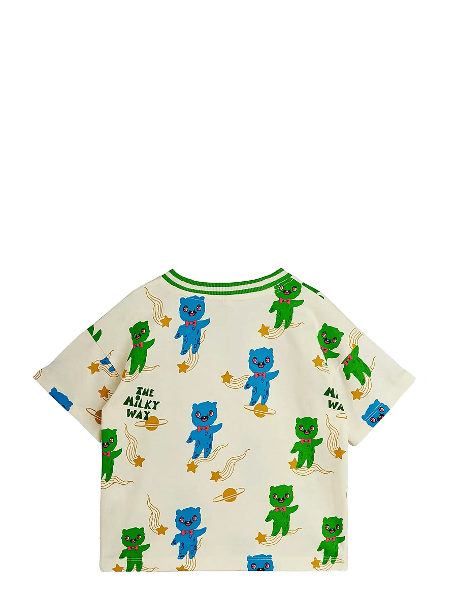 Mini Rodini - Aliens aop ss tee - kortärmade t-shirts - off-white - 1