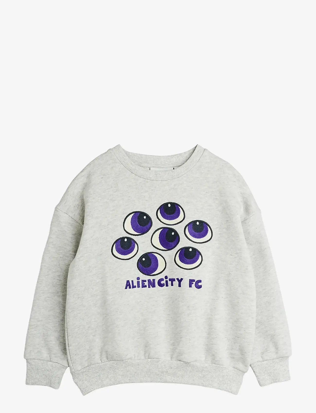 Mini Rodini - Eyes emb sweatshirt - sweatshirts - grey melange - 0