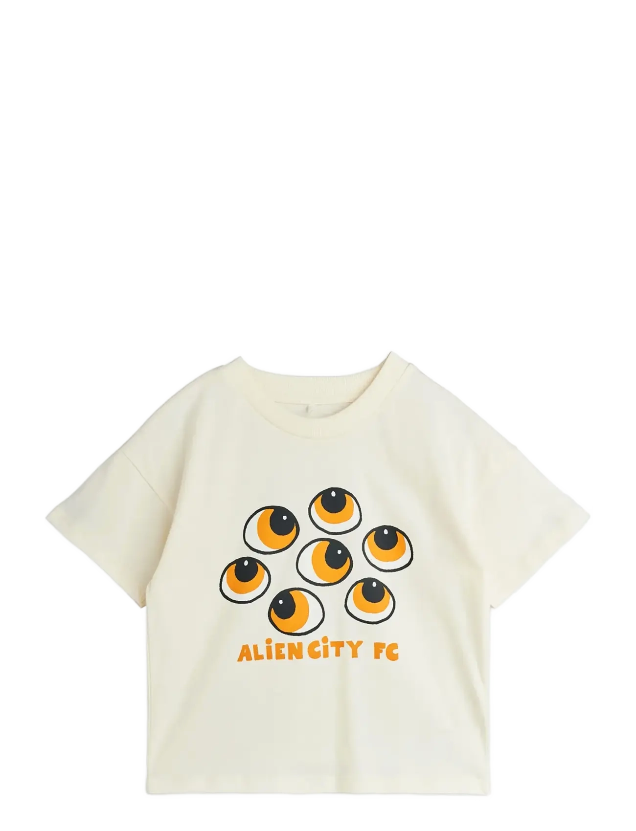 Mini Rodini Eyes sp ss tee - Overdele - OFF-WHITE / cream