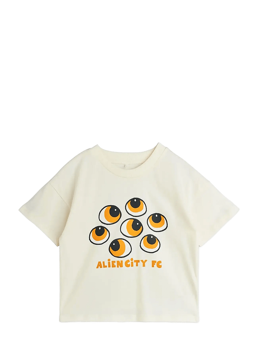 Mini Rodini - Eyes sp ss tee - t-shirts à manches courtes - off-white - 0